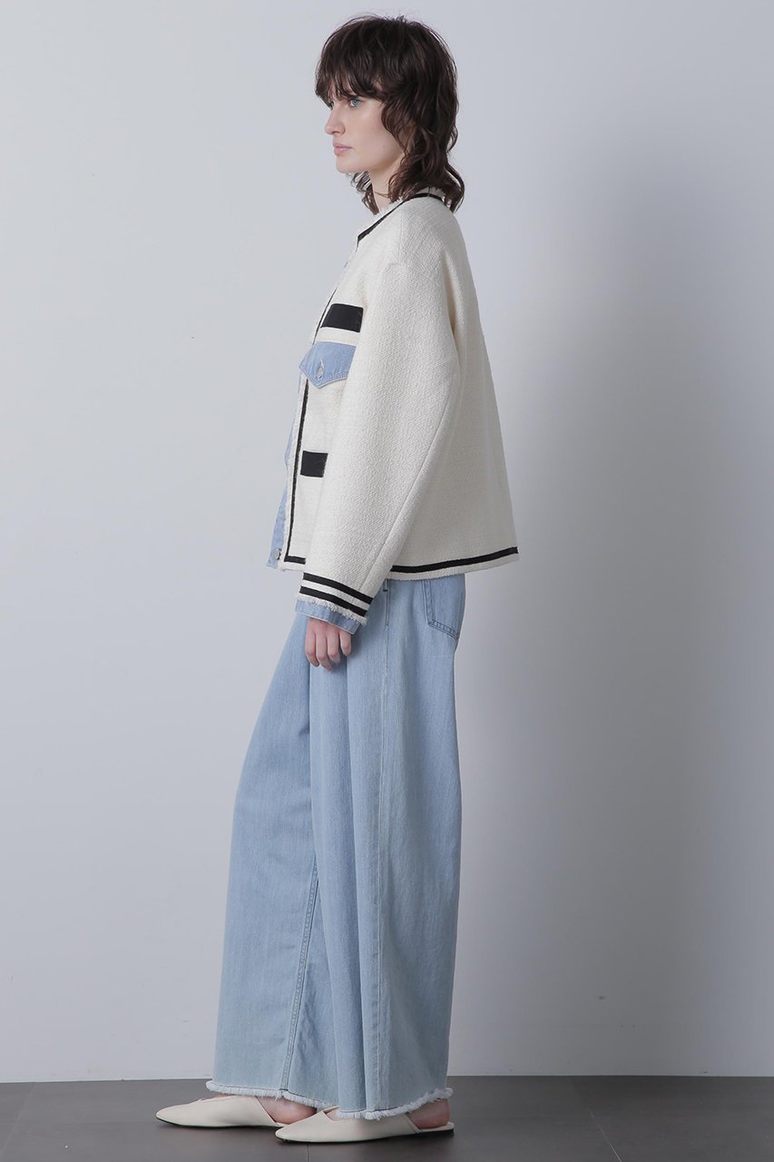 【ヒューエルミュージアム/hueLe Museum】の【STUMBLY】Tweed/Denim Combi JK 大人の最旬トレンドファッション＆コーディネート founy(ファウニー) 　ファッション　Fashion　レディースファッション　Fashion for Women　アウター　Coat / Outerwear Collection　レディースジャケット・軽アウター　Jackets　エレガント 上品　Elegant　ジャケット　Jacket, Outerwear　ツイード　Twill, Twill Weave　デニム　Denim, Jeans Material　ミックス　Mix, Mixed Style　リメイク　Remake, Reconstructed　other-4|ID: prp329100004895408 ipo3291000000036957335