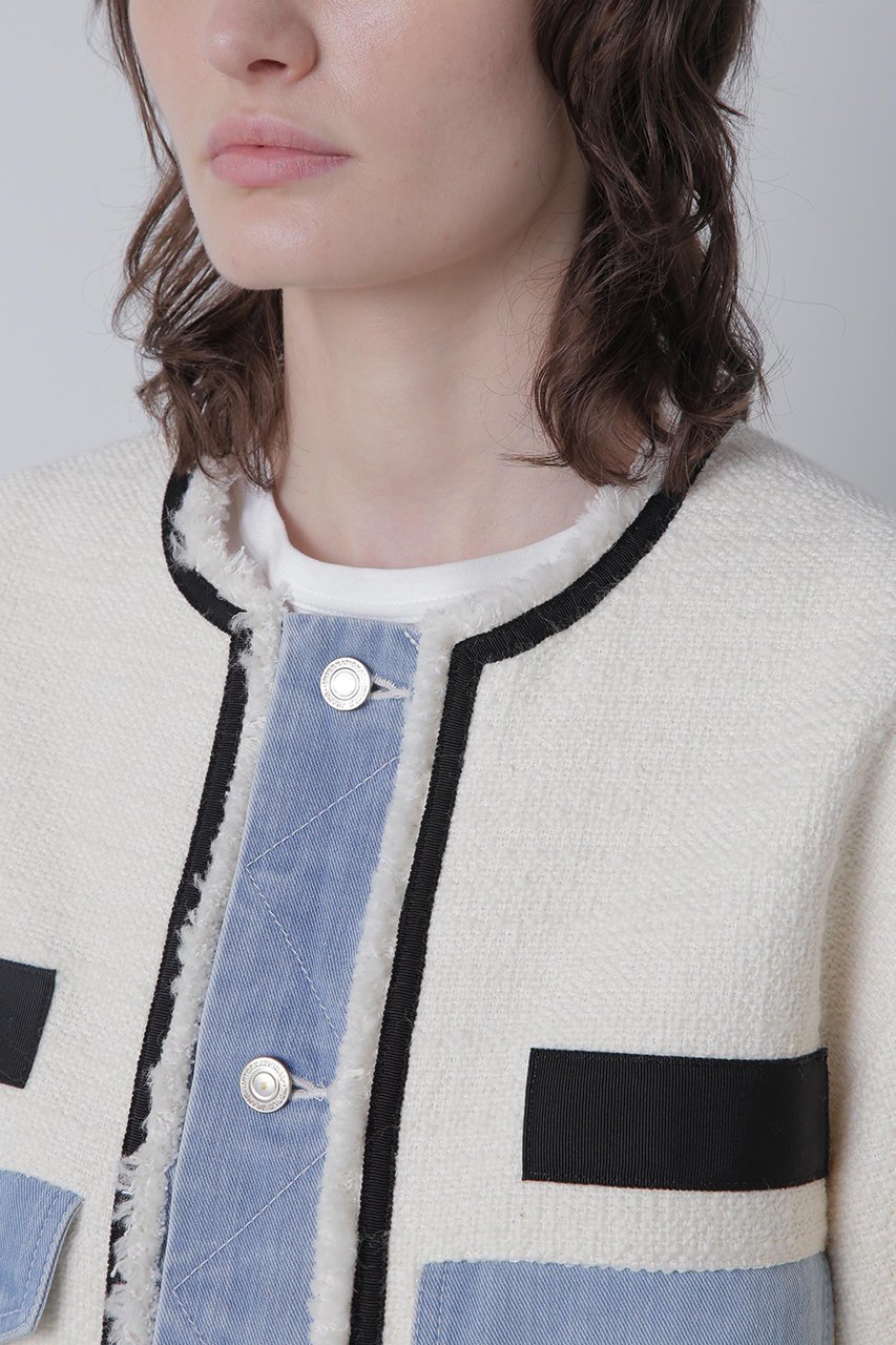 【ヒューエルミュージアム/hueLe Museum】の【STUMBLY】Tweed/Denim Combi JK 大人の最旬トレンドファッション＆コーディネート founy(ファウニー) 　ファッション　Fashion　レディースファッション　Fashion for Women　アウター　Coat / Outerwear Collection　レディースジャケット・軽アウター　Jackets　エレガント 上品　Elegant　ジャケット　Jacket, Outerwear　ツイード　Twill, Twill Weave　デニム　Denim, Jeans Material　ミックス　Mix, Mixed Style　リメイク　Remake, Reconstructed　other-6|ID: prp329100004895408 ipo3291000000036957337