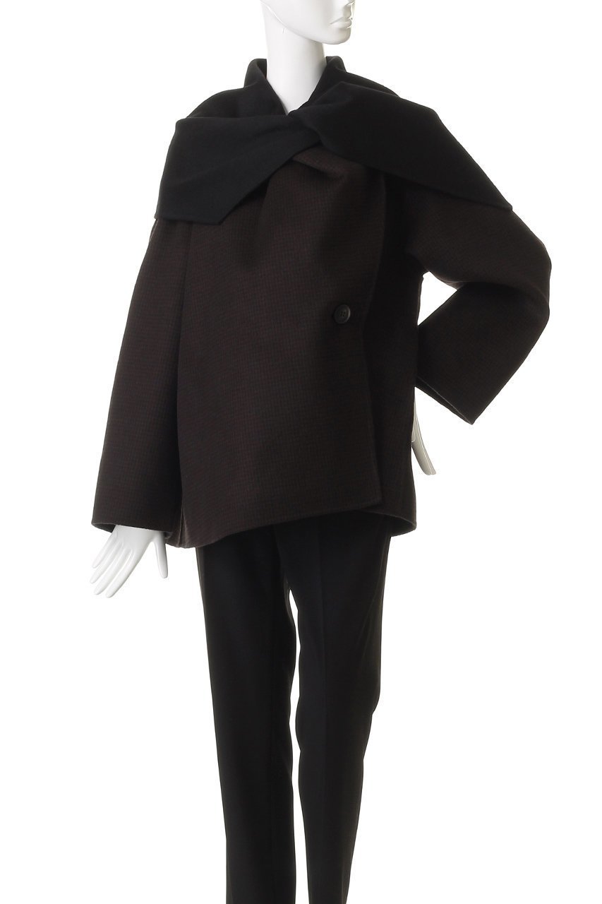 【デパリエ/DEPAREILLE】のウールダブルフェイスチェックビッグカラーコート 人気、トレンドファッション・服の通販 founy(ファニー) ファッション Fashion レディースファッション Fashion for Women アウター Coat / Outerwear Collection コート・ロングコート・ピーコート Long Coats, Peacoats & More ショート Short, Short Length シンプル Simple, Minimal タートルネック Turtleneck, High Neck チェック Check, Plaid, Tartan デニム Denim, Jeans Material ビッグ Big, Oversized 今季 This Season, Current Season other-7|ID: prp329100004895415 ipo3291000000036597368
