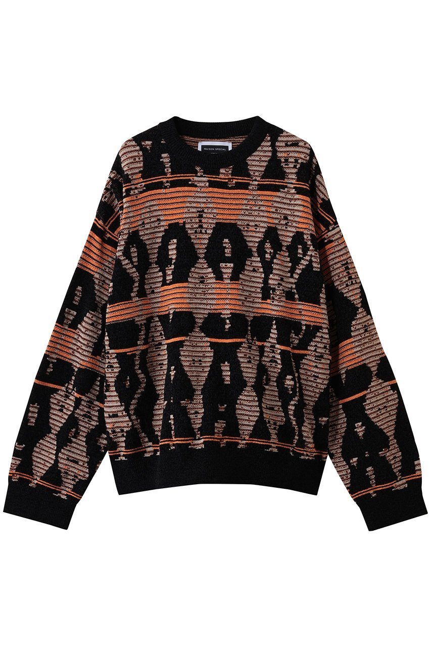 【メゾンスペシャル/MAISON SPECIAL】の【UNISEX】モールヤーンJQDニットPO ラグパターン インテリア・キッズ・メンズ・レディースファッション・服の通販 founy(ファウニー) 　ファッション　Fashion　レディースファッション　Fashion for Women　トップス・カットソー　Cut & Sew Tops　ニット　Knit Tops & Sweaters　カジュアルプルオーバー・ニットトップス　Pullovers & Knit Tops / Casual Pullovers　ユニセックス　Unisex, Genderless　オリエンタル　Oriental Pattern　ショルダー　Shoulder, Shoulder Strap　ドロップ　Drop Shoulder, Dropped Style　ベロア　Velour, Soft Velvet　ラッセル　Raschel, Raschel Lace　A/W・秋冬　Autumn/Winter　軽量　Lightweight, Ultra Light　BRN(ブラウン)|ID: prp329100004895418 ipo3291000000036924474