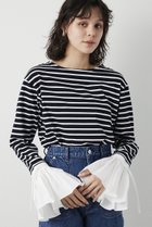 【ウィムガゼット/Whim Gazette】の【THE PAUSE】フレアカフスボーダープルオーバー 人気、トレンドファッション・服の通販 founy(ファニー) ファッション Fashion レディースファッション Fashion for Women トップス・カットソー Cut & Sew Tops シャツ・ブラウス・オフィスカジュアル Elegant Blouses & Button-Ups ロングTシャツ・Tシャツ Longline T-Shirts & Tees カジュアルプルオーバー・ニットトップス Pullovers & Knit Tops / Casual Pullovers カットソー・ベーシックTシャツ Cut-and-Sewn Tops / Stretch Tees & Basics おすすめ Recommended / Our Picks ジャケット Jacket, Outerwear スリーブ Sleeve, Long Sleeve / Short Sleeve バランス Balance, Style Balance フェミニン Feminine, Girly フレア Flare, Flared ボーダー Border, Stripe ロング Long, Long-Length 定番 Standard, Basic Item thumbnail ブラック|ID: prp329100004895431 ipo3291000000036597524