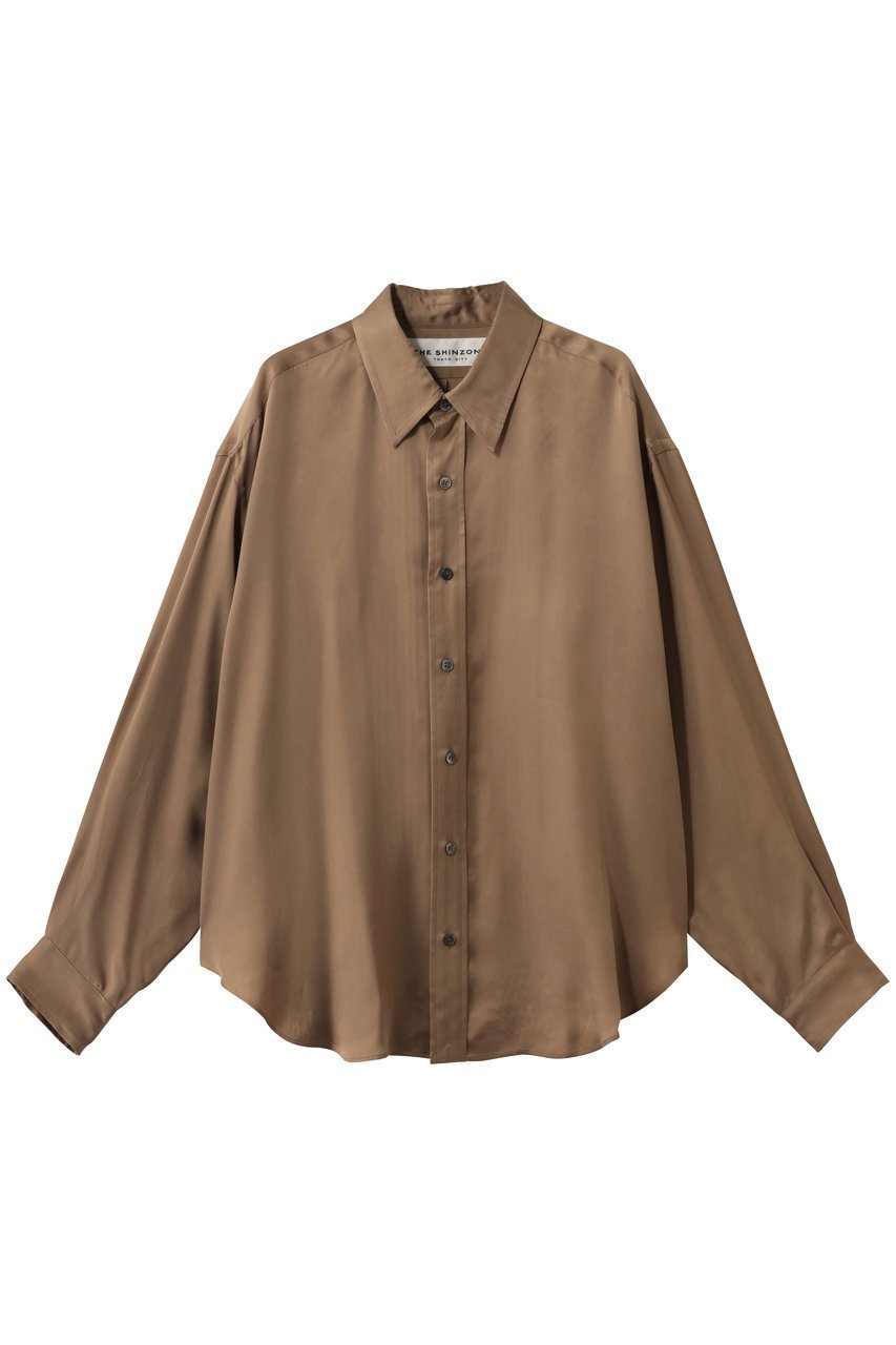 【シンゾーン/Shinzone】のシルキーキュプラシャツ 人気、トレンドファッション・服の通販 founy(ファニー) 　ファッション　Fashion　レディースファッション　Fashion for Women　トップス・カットソー　Cut & Sew Tops　シャツ・ブラウス・オフィスカジュアル　Elegant Blouses & Button-Ups　オケージョン　Occasion Wear　キュプラ　Cupro, Eco Fabric　サテン　Satin, Glossy Fabric　スリーブ　Sleeve, Long Sleeve / Short Sleeve　フィット　Fit, Slim Fit　ロング　Long, Long-Length　エレガント 上品　Elegant　定番　Standard, Basic Item　 other-1|ID: prp329100004895440 ipo3291000000036597650