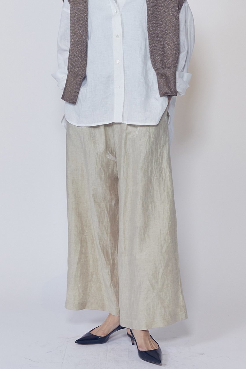 【プルミエ アロンディスモン/1er Arrondissement】のリネングロスワッシャーイージーパンツ インテリア・キッズ・メンズ・レディースファッション・服の通販 founy(ファニー) 　ファッション　Fashion　レディースファッション　Fashion for Women　パンツ　Pants & Trousers　イタリア　Italy　シンプル　Simple, Minimal　リラックス　Relax, Relaxed Fit　ワッシャー　Washer, Crinkled Finish　エレガント 上品　Elegant　ゴールド|ID: prp329100004895490 ipo3291000000036598116