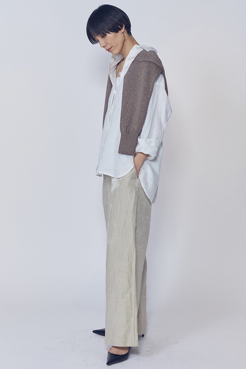 【プルミエ アロンディスモン/1er Arrondissement】のリネングロスワッシャーイージーパンツ 人気、トレンドファッション・服の通販 founy(ファニー) 　ファッション　Fashion　レディースファッション　Fashion for Women　パンツ　Pants & Trousers　イタリア　Italy　シンプル　Simple, Minimal　リラックス　Relax, Relaxed Fit　ワッシャー　Washer, Crinkled Finish　エレガント 上品　Elegant　other-3|ID: prp329100004895490 ipo3291000000036598118