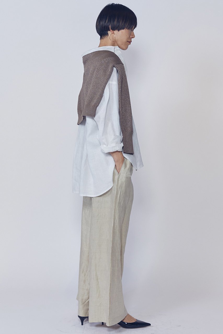 【プルミエ アロンディスモン/1er Arrondissement】のリネングロスワッシャーイージーパンツ 人気、トレンドファッション・服の通販 founy(ファニー) 　ファッション　Fashion　レディースファッション　Fashion for Women　パンツ　Pants & Trousers　イタリア　Italy　シンプル　Simple, Minimal　リラックス　Relax, Relaxed Fit　ワッシャー　Washer, Crinkled Finish　エレガント 上品　Elegant　other-5|ID: prp329100004895490 ipo3291000000036598120