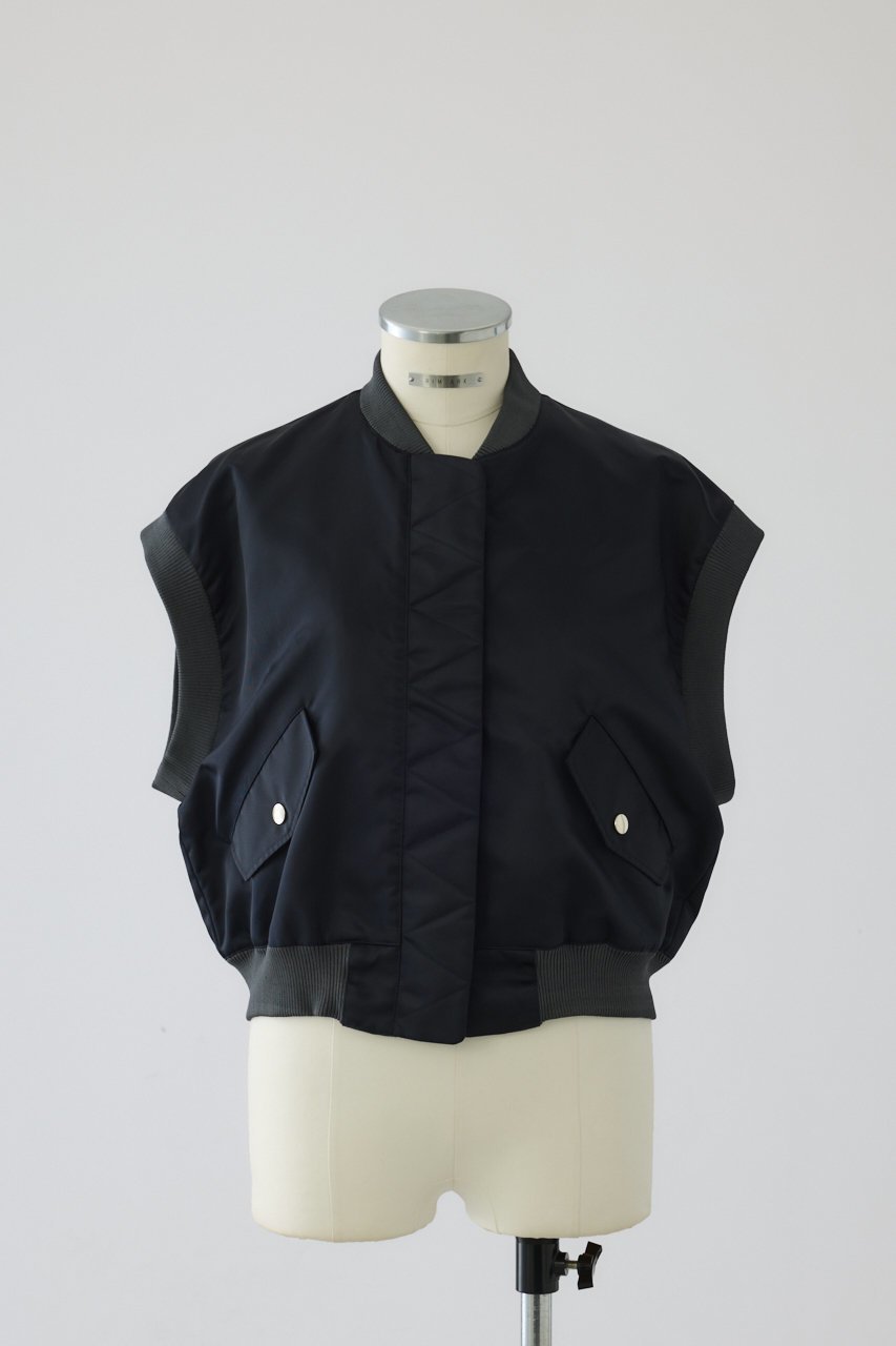 【リムアーク/RIM.ARK】のShort MA-1 vest/ベスト インテリア・キッズ・メンズ・レディースファッション・服の通販 founy(ファウニー) 　ファッション　Fashion　レディースファッション　Fashion for Women　アウター　Coat / Outerwear Collection　レディースジャケット・軽アウター　Jackets　MA-1ジャケット　MA-1 Bomber Jackets / Flight Jackets　イタリア　Italy　インナー　Innerwear　サテン　Satin, Glossy Fabric　ショート　Short, Short Length　ジャケット　Jacket, Outerwear　トレンド　Trend, Trending Now　バランス　Balance, Style Balance　ベスト　Vest, Waistcoat　ラグジュアリー　Luxury, Elegant　ロング　Long, Long-Length　冬　Winter / This Winter　エレガント 上品　Elegant　ダークネイビー|ID: prp329100004895492 ipo3291000000036729357