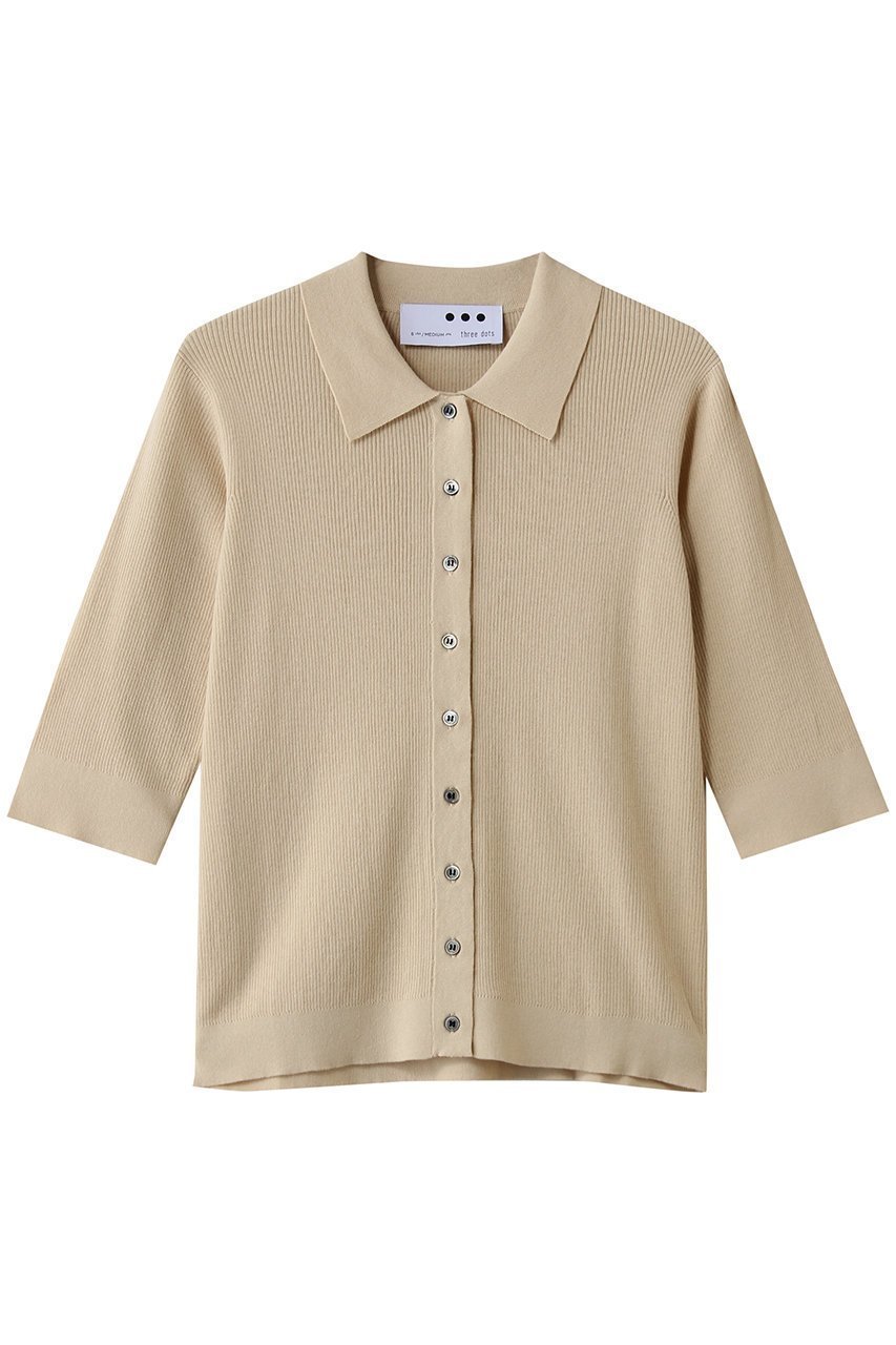 【スリー ドッツ/three dots】のサンディコットン H/S ポロ インテリア・キッズ・メンズ・レディースファッション・服の通販 founy(ファウニー) 　ファッション　Fashion　レディースファッション　Fashion for Women　トップス・カットソー　Cut & Sew Tops　ニット　Knit Tops & Sweaters　カジュアルプルオーバー・ニットトップス　Pullovers & Knit Tops / Casual Pullovers　シンプル　Simple, Minimal　スラックス　Slacks, Dress Pants　デニム　Denim, Jeans Material　エレガント 上品　Elegant　ベージュ|ID: prp329100004895499 ipo3291000000036871893