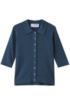 【スリー ドッツ/three dots】のサンディコットン H/S ポロ ブルー|ID: prp329100004895499 ipo3291000000036871897