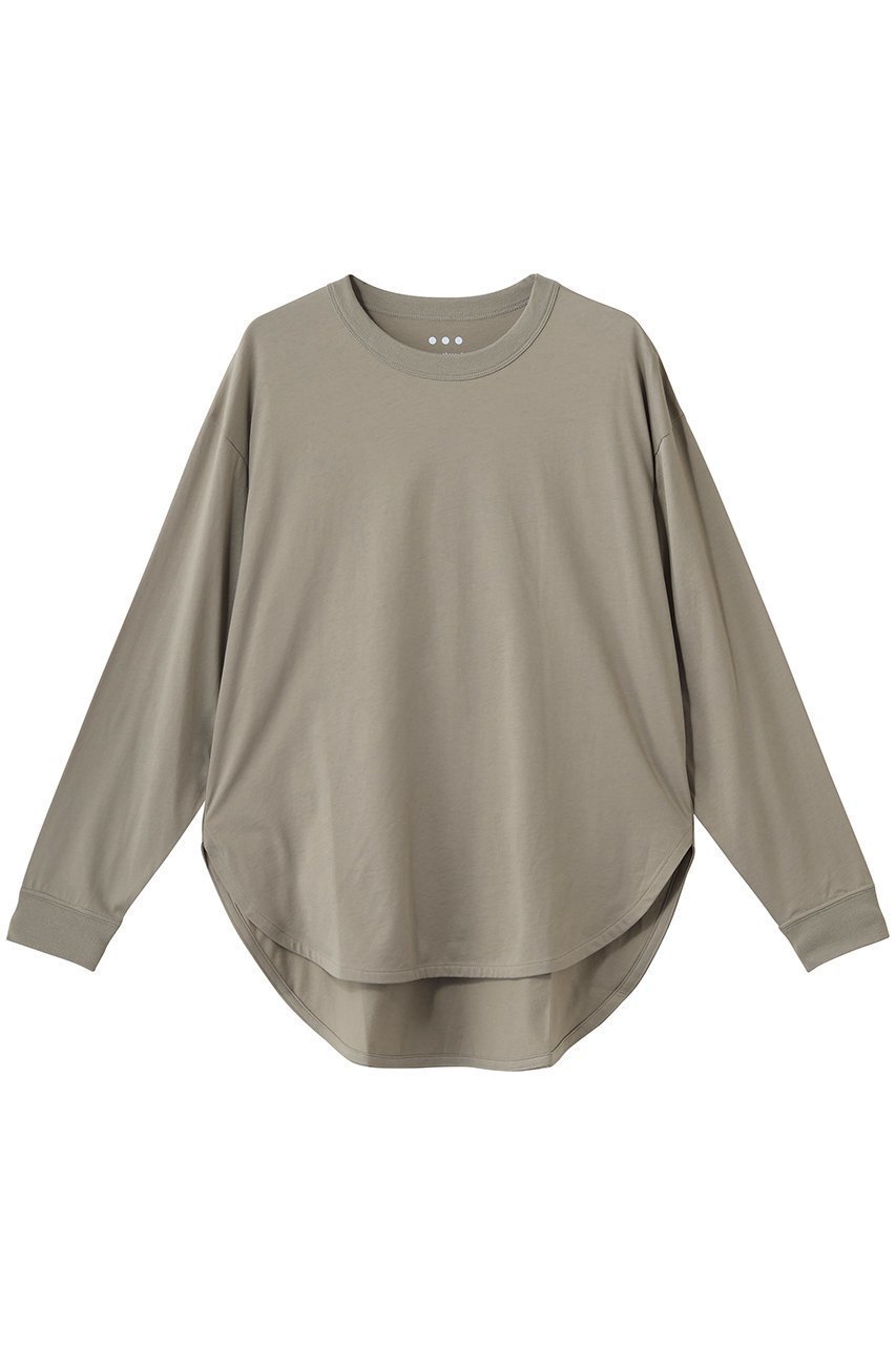 【スリー ドッツ/three dots】のミルキージャージー 長袖Tシャツ インテリア・キッズ・メンズ・レディースファッション・服の通販 founy(ファニー) 　ファッション　Fashion　レディースファッション　Fashion for Women　トップス・カットソー　Cut & Sew Tops　シャツ・ブラウス・オフィスカジュアル　Elegant Blouses & Button-Ups　ロングTシャツ・Tシャツ　Longline T-Shirts & Tees　カットソー・ベーシックTシャツ　Cut-and-Sewn Tops / Stretch Tees & Basics　なめらか　Smooth, Silky Texture　シンプル　Simple, Minimal　スリーブ　Sleeve, Long Sleeve / Short Sleeve　ベーシック　Basic, Essential　ロング　Long, Long-Length　長袖　Long Sleeve, Full Sleeve　コブルストーン|ID: prp329100004895500 ipo3291000000036598216