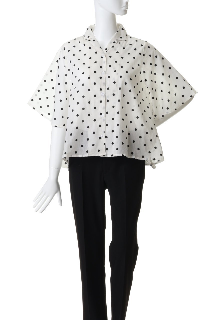 【クチュールドアダム/COUTURE D'ADAM】のポルカドットオープンカラーシャツ 人気、トレンドファッション・服の通販 founy(ファニー) 　ファッション　Fashion　レディースファッション　Fashion for Women　トップス・カットソー　Cut & Sew Tops　シャツ・ブラウス・オフィスカジュアル　Elegant Blouses & Button-Ups　インド　Indian Textile　インナー　Innerwear　クラシック　Classic, Timeless Style　ショート　Short, Short Length　ジャケット　Jacket, Outerwear　スリーブ　Sleeve, Long Sleeve / Short Sleeve　リラックス　Relax, Relaxed Fit　other-2|ID: prp329100004895518 ipo3291000000036598365
