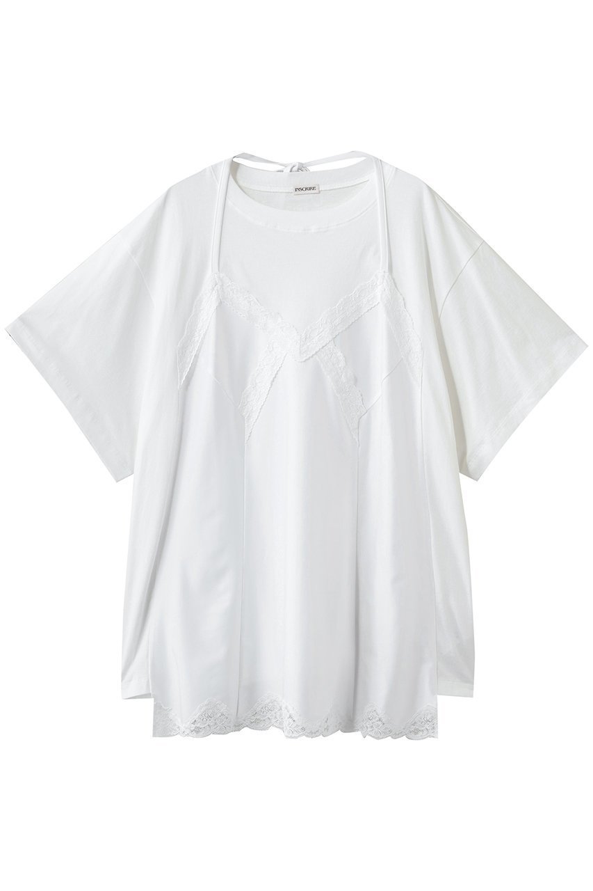 【アンスクリア/INSCRIRE】のHybrid ランジェリー Tシャツ 人気、トレンドファッション・服の通販 founy(ファニー) 　ファッション　Fashion　レディースファッション　Fashion for Women　下着・ランジェリー　Lingerie & Intimates　その他ランジェリー・インナーアイテム　Other Lingerie / Intimates　トップス・カットソー　Cut & Sew Tops　ショート　Short, Short Length　ジャケット　Jacket, Outerwear　スリーブ　Sleeve, Long Sleeve / Short Sleeve　フェミニン　Feminine, Girly　フレア　Flare, Flared　ランジェリー　Lingerie, Intimate Wear　リボン　Ribbon, Bow　ワイド　Wide, Wide Fit　 other-1|ID: prp329100004895520 ipo3291000000036598378