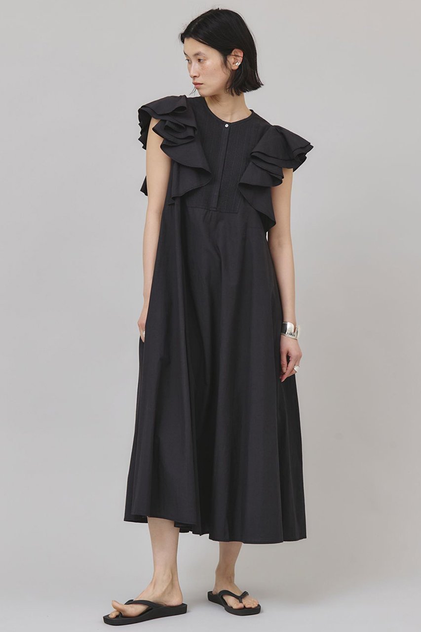 【カレンソロジー/Curensology】のポプリンラッフルワンピース 人気、トレンドファッション・服の通販 founy(ファニー) 　ファッション　Fashion　レディースファッション　Fashion for Women　ワンピース　Dresses　チュニック　Tunic Tops & Dresses　インド　Indian Textile　チュニック　Tunic, Long Top　バランス　Balance, Style Balance　ラッフル　Ruffle, Frill　ロング　Long, Long-Length　other-2|ID: prp329100004895544 ipo3291000000036598571