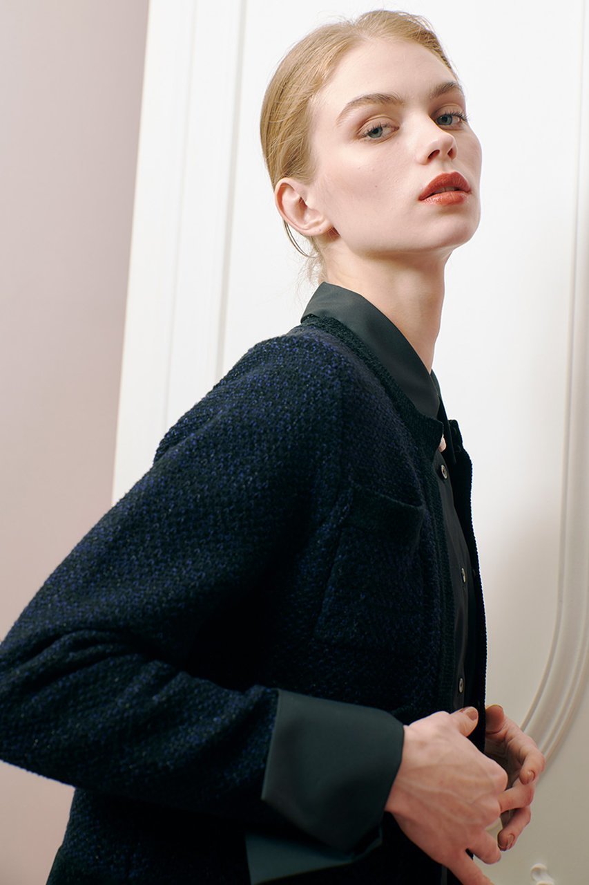 【アルアバイル/allureville】の【Loulou Willoughby】ツィードニットジャケット 大人の最旬トレンドファッション＆コーディネート founy(ファウニー) 　ファッション　Fashion　レディースファッション　Fashion for Women　アウター　Coat / Outerwear Collection　レディースジャケット・軽アウター　Jackets　カーディガン　Cardigan, Knitwear　ジャケット　Jacket, Outerwear　ツイード／ツィード　Choker, Choker Necklace　フォーマル　Formal, Dressy　フロント　Front, Front Design　ポケット　Pocket, Pocket Detail　エレガント 上品　Elegant　other-8|ID: prp329100004895552 ipo3291000000036954508