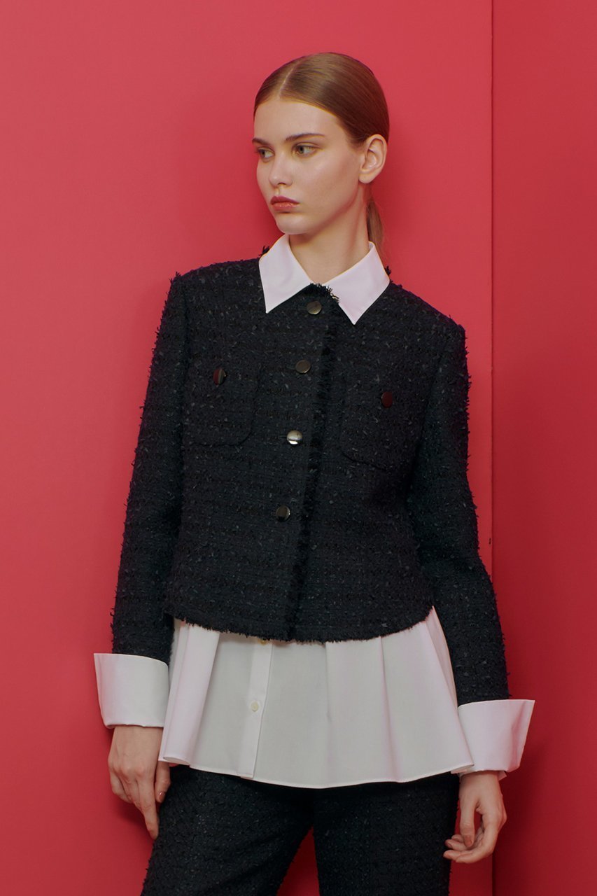 【アルアバイル/allureville】の【LOULOU WILLOUGHBY】ファンシーツイードクルージャケット 大人の最旬トレンドファッション＆コーディネート founy(ファウニー) 　ファッション　Fashion　レディースファッション　Fashion for Women　アウター　Coat / Outerwear Collection　レディースジャケット・軽アウター　Jackets　ジャケット　Jacket, Outerwear　スリット　Slit, Slit Detail　セットアップ　Set-Up, Coordinated Outfit　ツイード／ツィード　Choker, Choker Necklace　ベーシック　Basic, Essential　ラウンド　Round, Round Neck　春　Spring　other-6|ID: prp329100004895553 ipo3291000000037238332
