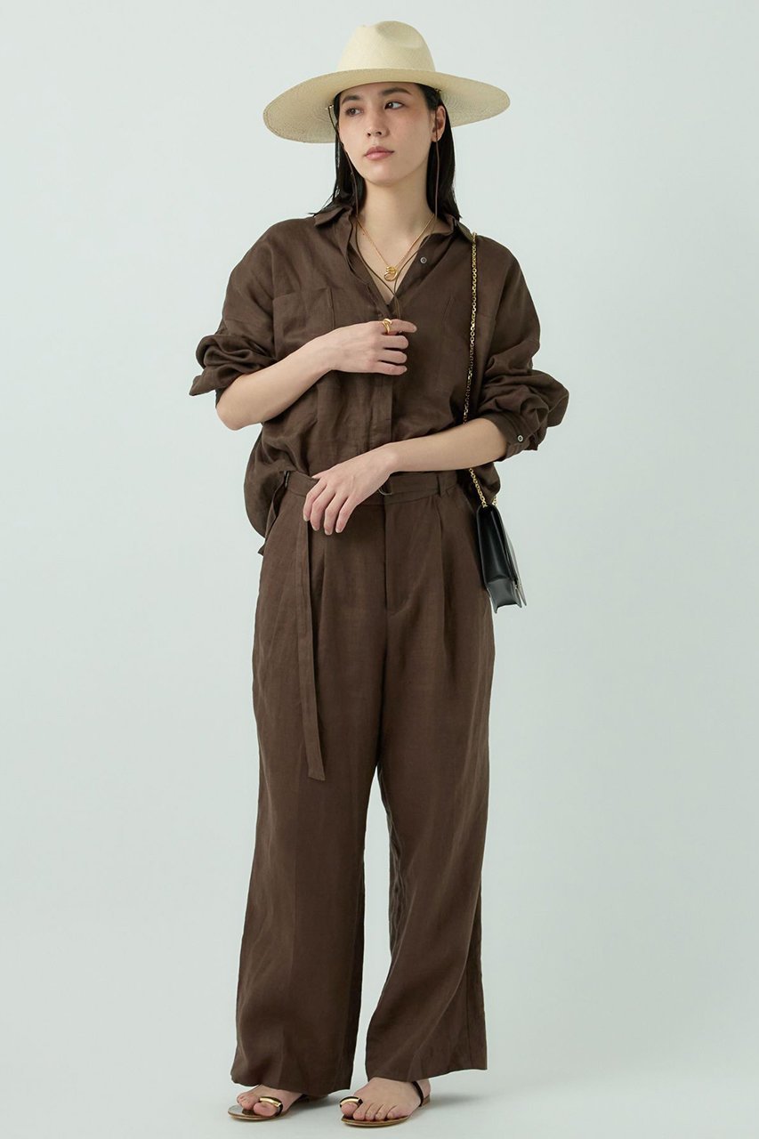 【カオス/Chaos】のカルーラリネンパンツ 人気、トレンドファッション・服の通販 founy(ファニー) 　ファッション　Fashion　レディースファッション　Fashion for Women　パンツ　Pants & Trousers　シンプル　Simple, Minimal　センター　Center, Center Line　タンブラー　Tumbler, Travel Mug　フラット　Flat, Flat Shoes　フランス　France, French　フロント　Front, Front Design　ポケット　Pocket, Pocket Detail　リネン　Linen, Linen Fabric　夏　Summer　other-3|ID: prp329100004895555 ipo3291000000036598633