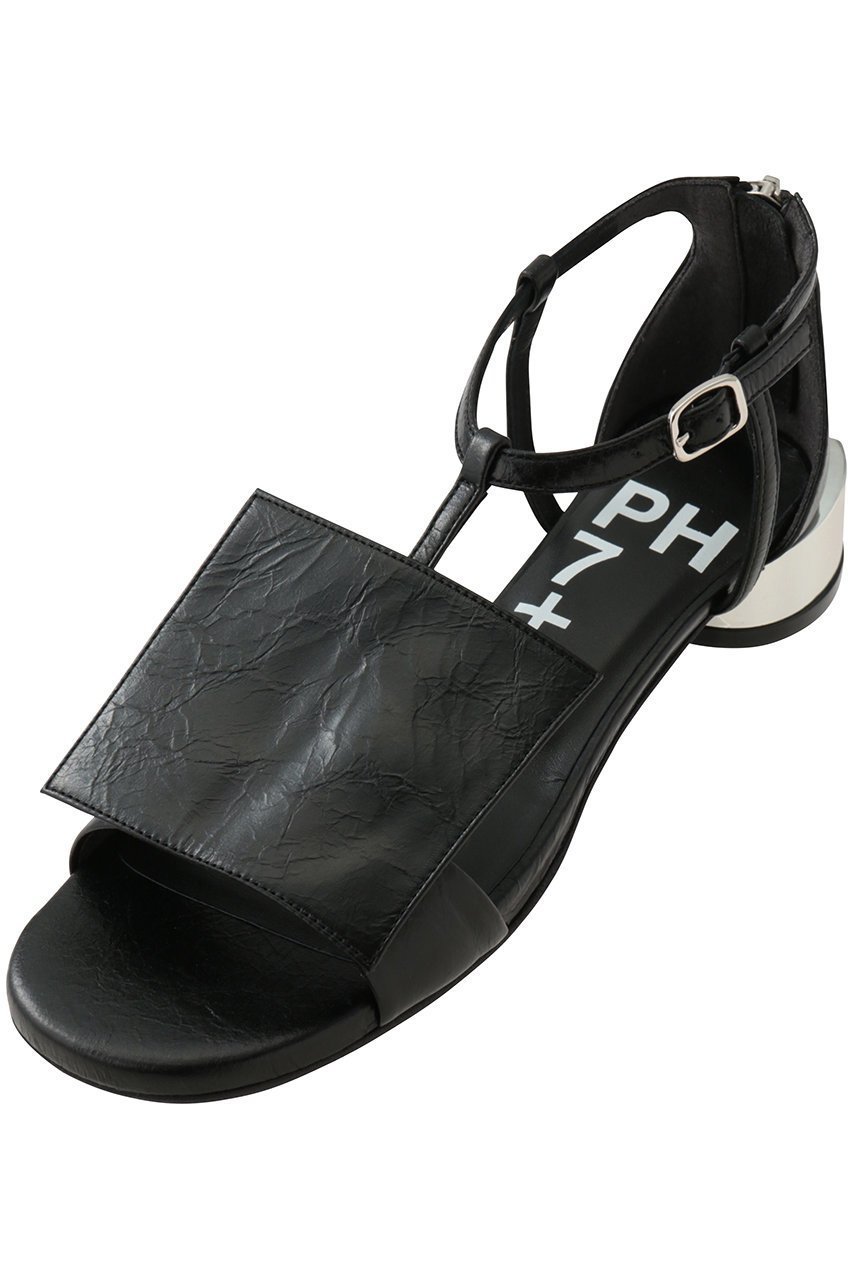 【ピアッカセッテ/ph7+】のスクエアモチーフTストラップサンダル インテリア・キッズ・メンズ・レディースファッション・服の通販 founy(ファニー) 　ファッション　Fashion　レディースファッション　Fashion for Women　サンダル　Sandals, Summer Shoes　シンプル　Simple, Minimal　スクエア　Square, Square Shape　ストラップサンダル　Strappy Sandals, Strap Sandals　モチーフ　Motif, Design Theme　ラップ　Wrap, Wrap Design　ブラック|ID: prp329100004895564 ipo3291000000036598715