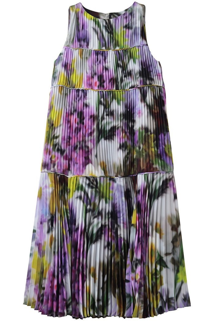 【ランバン オン ブルー/LANVIN en Bleu】のSummer Paradiseワンピース インテリア・キッズ・メンズ・レディースファッション・服の通販 founy(ファニー) https://founy.com/ ファッション Fashion レディースファッション Fashion for Women ワンピース Dresses チュニック Tunic Tops & Dresses なめらか Smooth, Silky Texture チュニック Tunic, Long Top フラワー Flower, Floral プリント Print, Printed Pattern プリーツ Pleats, Pleated ロング Long, Long-Length 再入荷 Restock / Back in Stock 夏 Summer |ID: prp329100004895566 ipo3291000000036954685