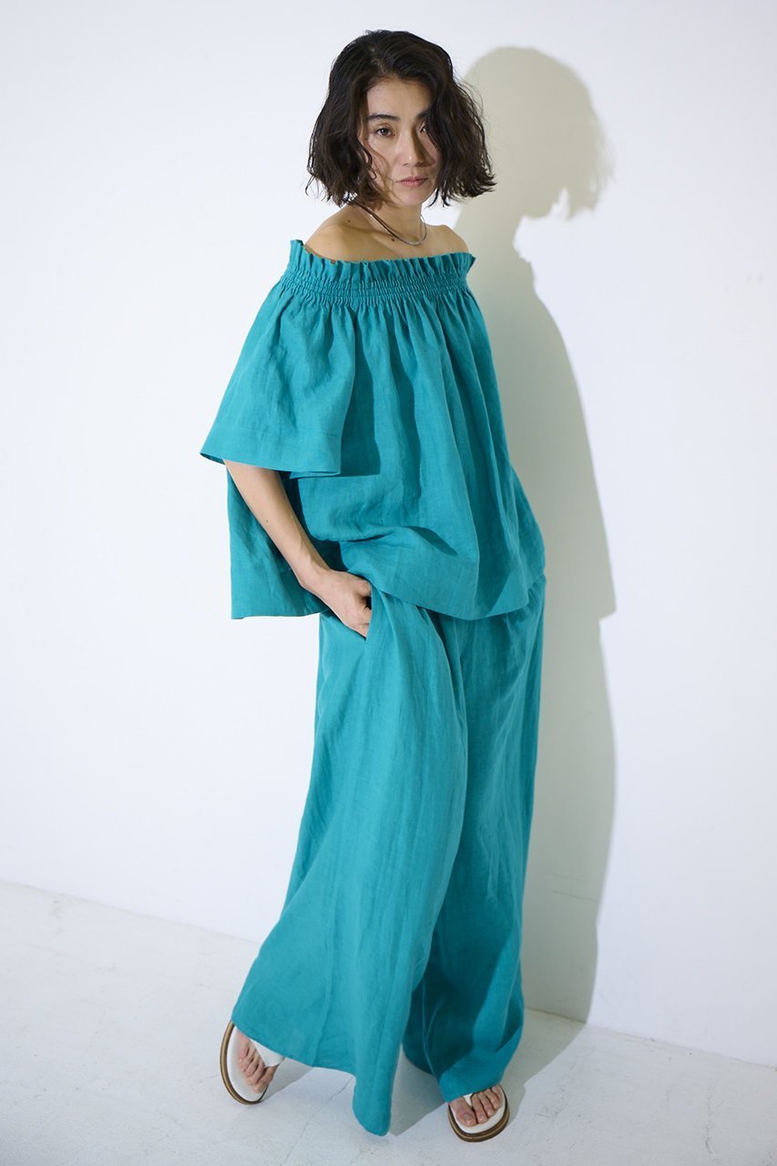 【エムフィル/M Fil】のベルギーリネン フレアーイージートラウザーズ 人気、トレンドファッション・服の通販 founy(ファニー) 　ファッション　Fashion　レディースファッション　Fashion for Women　パンツ　Pants & Trousers　ギャザー　Gathered, Ruffled　リネン　Linen, Linen Fabric　定番　Standard, Basic Item　other-6|ID: prp329100004895574 ipo3291000000036894234