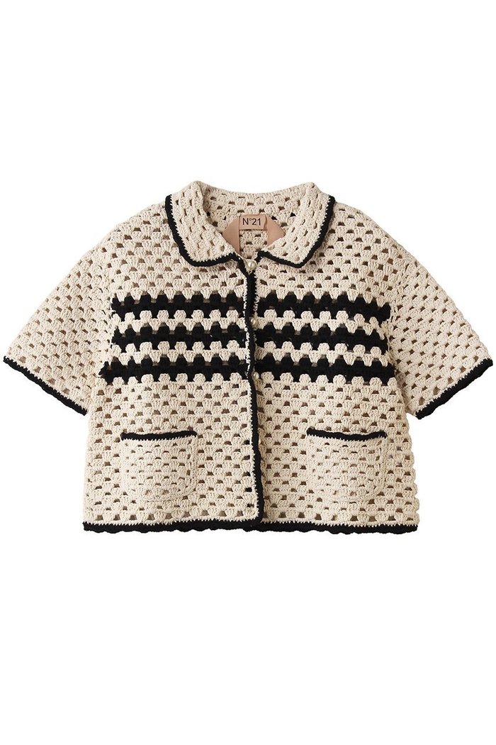 【ヌメロ ヴェントゥーノ/N°21】のハンドメイド コットン クロシェジャケット インテリア・キッズ・メンズ・レディースファッション・服の通販 founy(ファニー) https://founy.com/ ファッション Fashion レディースファッション Fashion for Women おすすめ Recommended / Our Picks カーディガン Cardigan, Knitwear クロシェ Crochet, Knitted Lace コンパクト Compact, Small Size ショート Short, Short Length ジャケット Jacket, Outerwear トリミング Trimming, Decorative Edge トレンド Trend, Trending Now ハンド Hand, Handmade ワイド Wide, Wide Fit |ID: prp329100004895576 ipo3291000000036598799