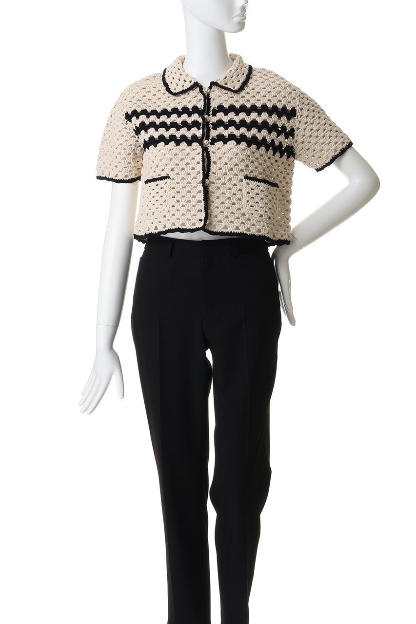 【ヌメロ ヴェントゥーノ/N°21】のハンドメイド コットン クロシェジャケット 人気、トレンドファッション・服の通販 founy(ファニー) 　ファッション　Fashion　レディースファッション　Fashion for Women　おすすめ　Recommended / Our Picks　カーディガン　Cardigan, Knitwear　クロシェ　Crochet, Knitted Lace　コンパクト　Compact, Small Size　ショート　Short, Short Length　ジャケット　Jacket, Outerwear　トリミング　Trimming, Decorative Edge　トレンド　Trend, Trending Now　ハンド　Hand, Handmade　ワイド　Wide, Wide Fit　other-2|ID: prp329100004895576 ipo3291000000036598801