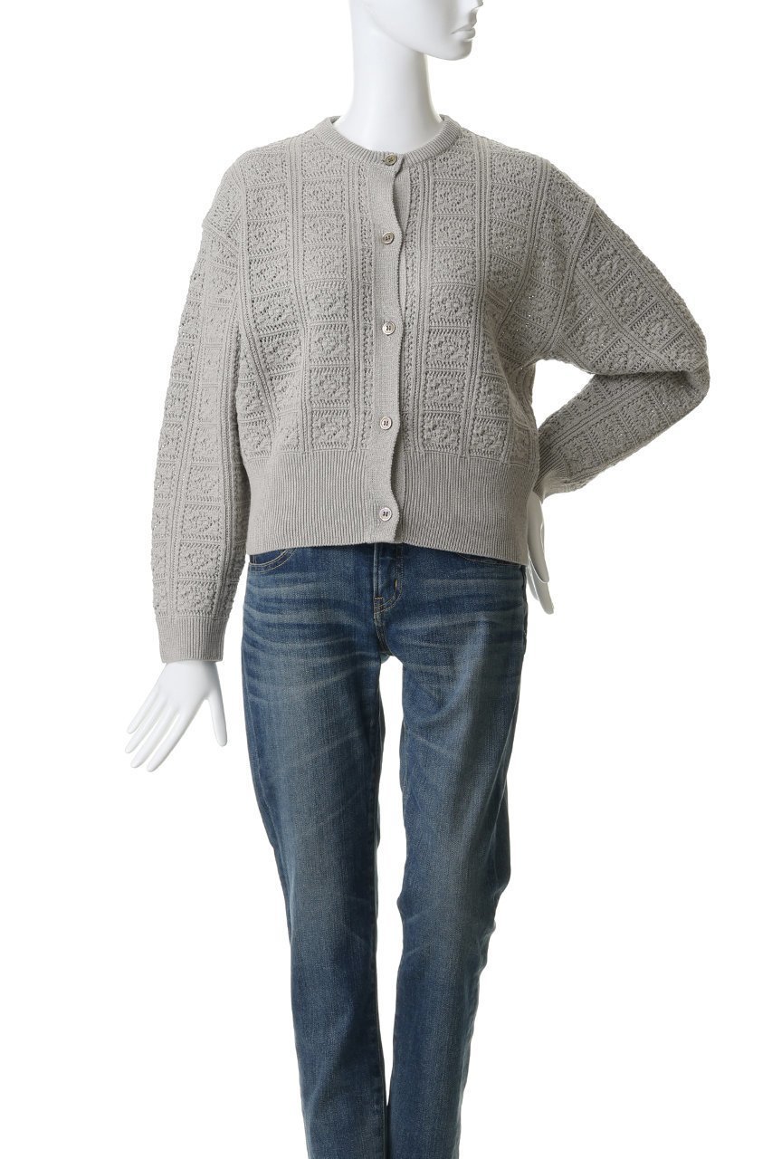 【バトナー/BATONER】のGRASSY レース クルーネック カーディガン 人気、トレンドファッション・服の通販 founy(ファニー) 　ファッション　Fashion　レディースファッション　Fashion for Women　トップス・カットソー　Cut & Sew Tops　ニット　Knit Tops & Sweaters　カーディガン・羽織り　Layered Style Cardigans　カーディガン　Cardigan, Knitwear　クロシェ　Crochet, Knitted Lace　バランス　Balance, Style Balance　レース　Lace, Lace Fabric　手編み　Hand-Knitted, Handmade Knit　other-2|ID: prp329100004895623 ipo3291000000036599283