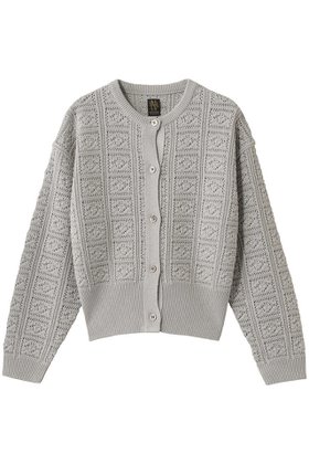 【バトナー/BATONER】のGRASSY レース クルーネック カーディガン 人気、トレンドファッション・服の通販 founy(ファニー) ファッション Fashion レディースファッション Fashion for Women トップス・カットソー Cut & Sew Tops ニット Knit Tops & Sweaters カーディガン・羽織り Layered Style Cardigans カーディガン Cardigan, Knitwear クロシェ Crochet, Knitted Lace バランス Balance, Style Balance レース Lace, Lace Fabric 手編み Hand-Knitted, Handmade Knit |ID:prp329100004895623