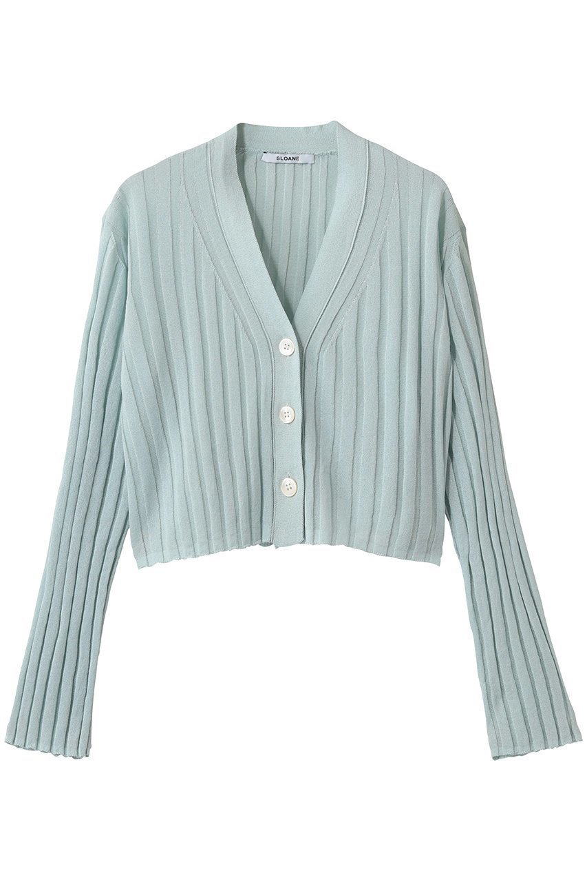 【スローン/SLOANE】の14Gワイドリブ 和紙×ポリエステル ショート丈Vネックカーディガン インテリア・キッズ・メンズ・レディースファッション・服の通販 founy(ファニー) ファッション Fashion レディースファッション Fashion for Women トップス・カットソー Cut & Sew Tops ニット Knit Tops & Sweaters カーディガン・羽織り Layered Style Cardigans Vネックトップス V-Neck Tops / V-Cut Neckline Shirts カーディガン Cardigan, Knitwear ショート Short, Short Length トレンド Trend, Trending Now ボトム Bottoms, Lower Wear ワイドリブ Wide Rib, Wide Ribbed Knit 軽量 Lightweight, Ultra Light ライトブルー|ID: prp329100004895640 ipo3291000000036599482