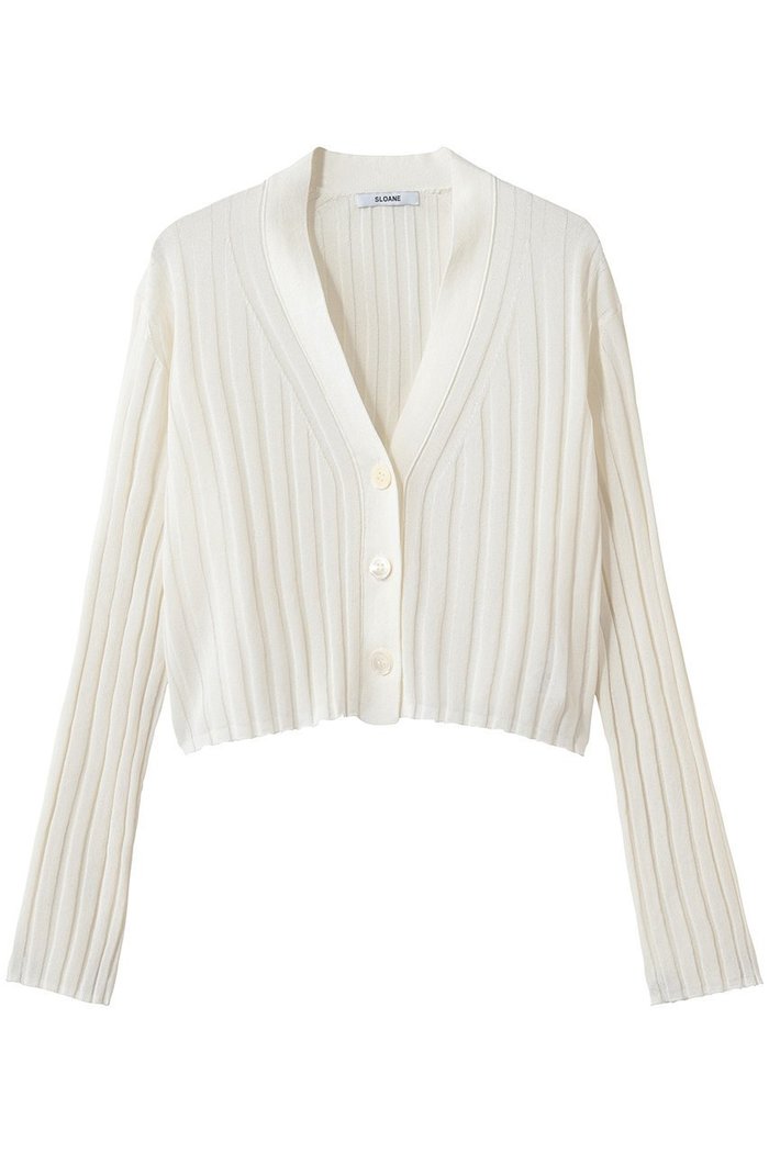 【スローン/SLOANE】の14Gワイドリブ 和紙×ポリエステル ショート丈Vネックカーディガン インテリア・キッズ・メンズ・レディースファッション・服の通販 founy(ファニー) https://founy.com/ ファッション Fashion レディースファッション Fashion for Women トップス・カットソー Cut & Sew Tops ニット Knit Tops & Sweaters カーディガン・羽織り Layered Style Cardigans Vネックトップス V-Neck Tops / V-Cut Neckline Shirts カーディガン Cardigan, Knitwear ショート Short, Short Length トレンド Trend, Trending Now ボトム Bottoms, Lower Wear ワイドリブ Wide Rib, Wide Ribbed Knit 軽量 Lightweight, Ultra Light |ID: prp329100004895640 ipo3291000000036874118