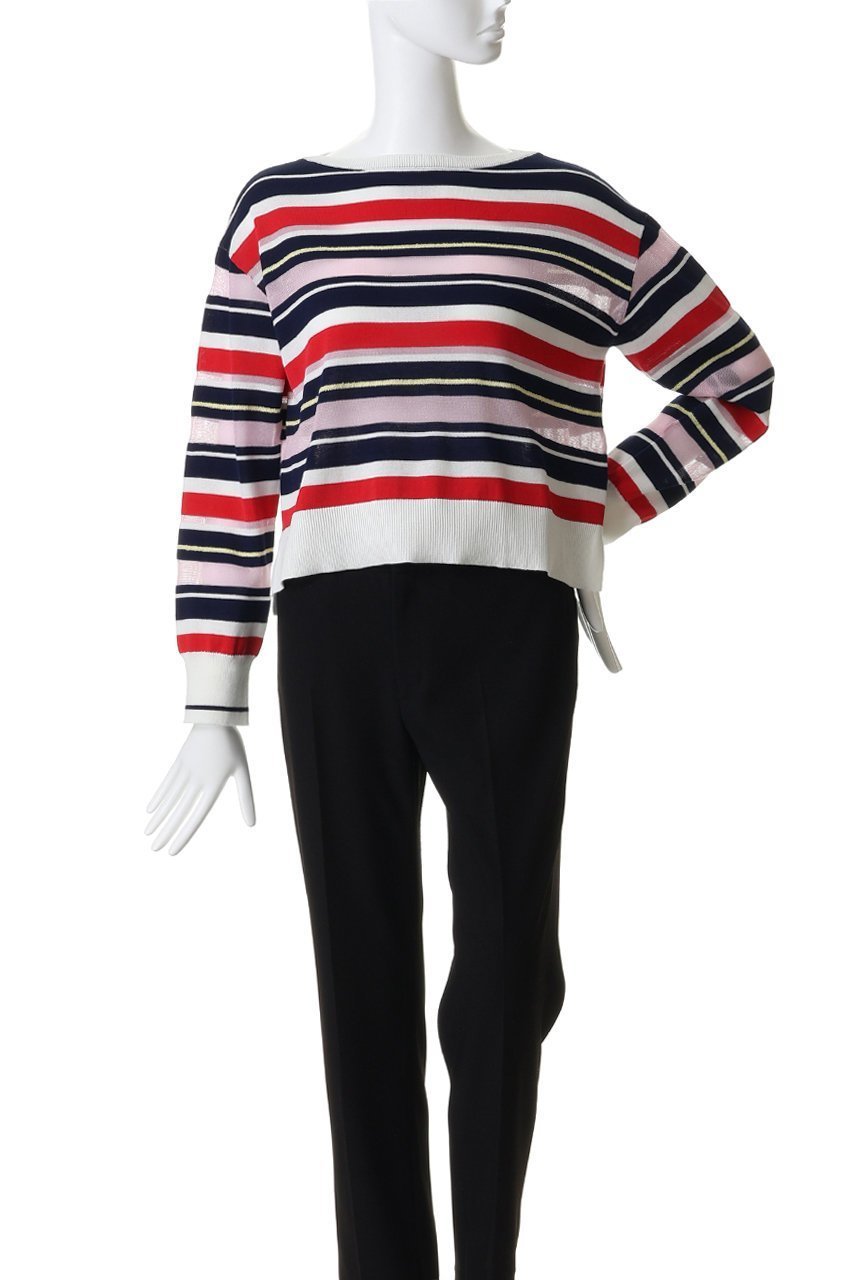 【アルアバイル/allureville】の異素材MIXマルチボーダープルオーバー 人気、トレンドファッション・服の通販 founy(ファニー) 　ファッション　Fashion　レディースファッション　Fashion for Women　トップス・カットソー　Cut & Sew Tops　ニット　Knit Tops & Sweaters　カジュアルプルオーバー・ニットトップス　Pullovers & Knit Tops / Casual Pullovers　おすすめ　Recommended / Our Picks　インナー　Innerwear　ストール　Stole, Wrap　セーター　Sweater, Knitwear　テクスチャー　Texture, Textured Fabric　トレンド　Trend, Trending Now　ボーダー　Border, Stripe　春　Spring　other-2|ID: prp329100004895650 ipo3291000000036599546