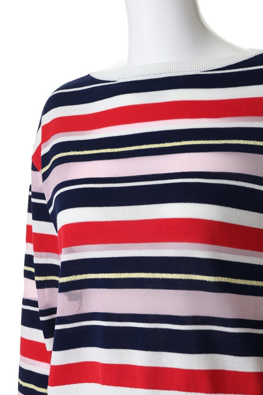 【アルアバイル/allureville】の異素材MIXマルチボーダープルオーバー 人気、トレンドファッション・服の通販 founy(ファニー) 　ファッション　Fashion　レディースファッション　Fashion for Women　トップス・カットソー　Cut & Sew Tops　ニット　Knit Tops & Sweaters　カジュアルプルオーバー・ニットトップス　Pullovers & Knit Tops / Casual Pullovers　おすすめ　Recommended / Our Picks　インナー　Innerwear　ストール　Stole, Wrap　セーター　Sweater, Knitwear　テクスチャー　Texture, Textured Fabric　トレンド　Trend, Trending Now　ボーダー　Border, Stripe　春　Spring　other-5|ID: prp329100004895650 ipo3291000000036599549