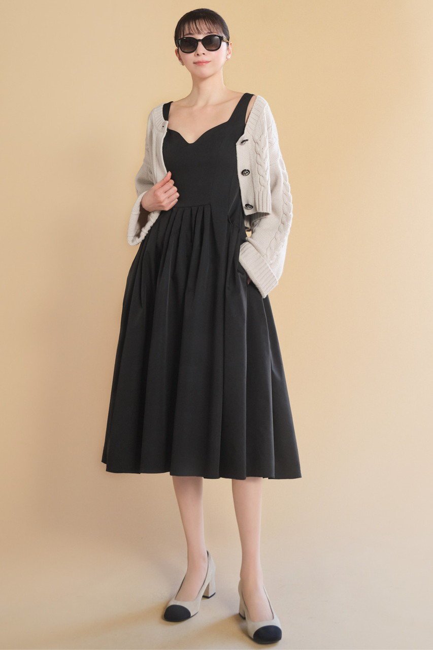 【デイジーリン/DAISY LIN】のBlack Dress “Dramatic Shape” 大人の最旬トレンドファッション＆コーディネート founy(ファウニー) 　ファッション　Fashion　レディースファッション　Fashion for Women　ワンピース　Dresses　フォーマル・パーティードレス・結婚式用ドレス　Elegant & Casual Dresses　チュニック　Tunic Tops & Dresses　ウォッシャブル　Machine Washable　エレガント 上品　Elegant　ギャザー　Gathered, Ruffled　シェイプ　Shape, Slim Fit　ストレッチ　Stretch, Stretchy Fabric　チュニック　Tunic, Long Top　デコルテ　Décolleté, Neckline　バランス　Balance, Style Balance　other-7|ID: prp329100004895651 ipo3291000000037239643
