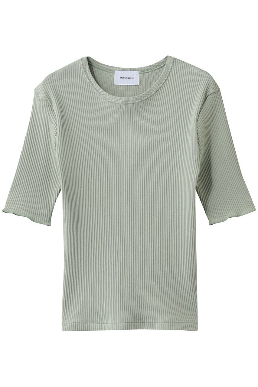 【スタニングルアー/STUNNING LURE】のスペインピマハーフT インテリア・キッズ・メンズ・レディースファッション・服の通販 founy(ファニー) 　ファッション　Fashion　レディースファッション　Fashion for Women　トップス・カットソー　Cut & Sew Tops　シャツ・ブラウス・オフィスカジュアル　Elegant Blouses & Button-Ups　ロングTシャツ・Tシャツ　Longline T-Shirts & Tees　カットソー・ベーシックTシャツ　Cut-and-Sewn Tops / Stretch Tees & Basics　コンパクト　Compact, Small Size　ショート　Short, Short Length　スマート　Smart, Elegant　スリーブ　Sleeve, Long Sleeve / Short Sleeve　ハーフ　Half, Half-Length　バランス　Balance, Style Balance　ボトム　Bottoms, Lower Wear　エレガント 上品　Elegant　新作・新入荷　New Arrivals / New In　ライトグリーン|ID: prp329100004895653 ipo3291000000036599568