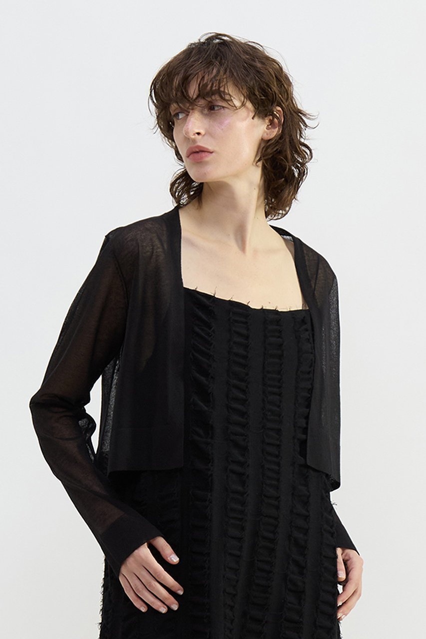 【プレインピープル/PLAIN PEOPLE】のLOSEYショートカーディガン 人気、トレンドファッション・服の通販 founy(ファニー) 　ファッション　Fashion　レディースファッション　Fashion for Women　トップス・カットソー　Cut & Sew Tops　ニット　Knit Tops & Sweaters　カーディガン・羽織り　Layered Style Cardigans　カーディガン　Cardigan, Knitwear　キャミソール　Camisole, Spaghetti Strap Top　ショート　Short, Short Length　ストライプ　Stripe, Striped Pattern　ドレス　Dress, One-Piece　バランス　Balance, Style Balance　ボトム　Bottoms, Lower Wear　夏　Summer　other-4|ID: prp329100004895660 ipo3291000000036599625