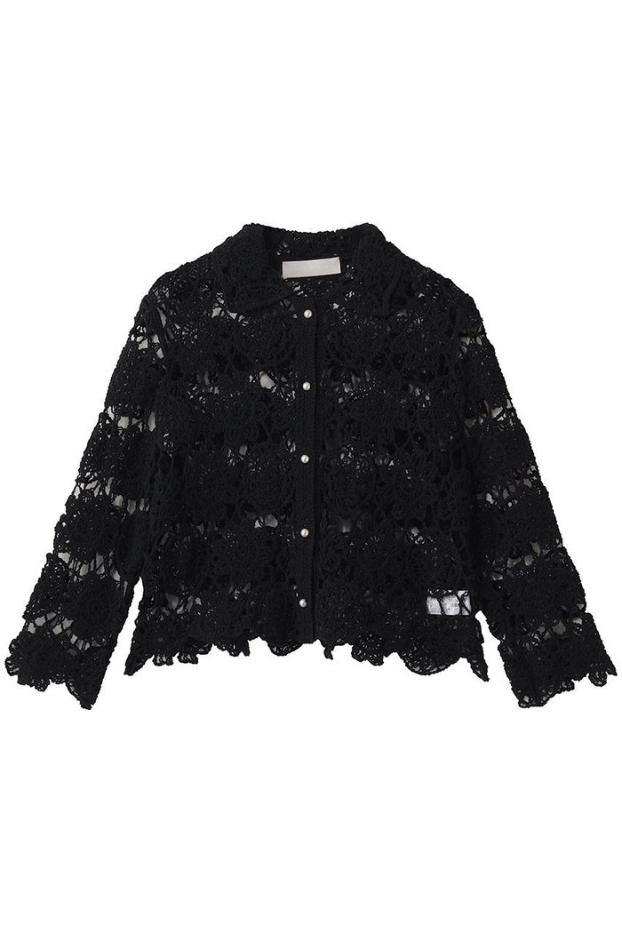 【マリリンムーン/MARILYN MOON】のクロシェニットジャケット インテリア・キッズ・メンズ・レディースファッション・服の通販 founy(ファニー) https://founy.com/ ファッション Fashion レディースファッション Fashion for Women かぎ針 Crochet カーディガン Cardigan, Knitwear クラシック Classic, Timeless Style コンパクト Compact, Small Size ジャケット Jacket, Outerwear パール Pearl, Pearl Accent モダン Modern, Contemporary ロング Long, Long-Length エレガント 上品 Elegant 透かし Cut-Out, Lacework |ID: prp329100004895677 ipo3291000000036874562