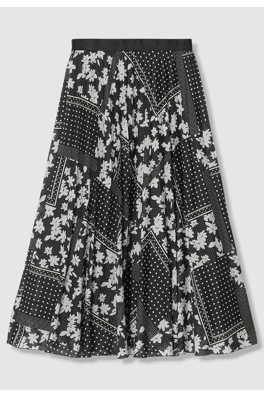 【アナイ/ANAYI】の【セットアップ対応商品】ドットパッチワークプリントプリーツ スカート 大人の最旬トレンドファッション＆コーディネート founy(ファウニー) 　ファッション　Fashion　レディースファッション　Fashion for Women　セットアップ　Matching Sets　スカート・ミニ/ミディ/マキシ　Skirts / Mini, Midi & Maxi Skirts　スカート　Skirts　プリーツスカート / 上品フェミニンスタイル　Pleated Skirts　ロングスカート　Long Skirts / Maxi & Midi Skirts　おすすめ　Recommended / Our Picks　スカーフ　Scarf, Neckwear　セットアップ　Set-Up, Coordinated Outfit　ドット　Polka Dot, Dot Pattern　パッチワーク　Patchwork, Mixed Fabric　フラワー　Flower, Floral　フレア　Flare, Flared　プリント　Print, Printed Pattern　プリーツ　Pleats, Pleated　モノトーン　Monotone, Black and White　リラックス　Relax, Relaxed Fit　ロング　Long, Long-Length　エレガント 上品　Elegant　other-2|ID: prp329100004895678 ipo3291000000037010461