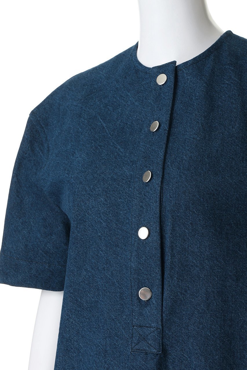 【バウト/BOWTE】のDENIM MINIMUM SHORT DRESS 大人の最旬トレンドファッション＆コーディネート founy(ファウニー) 　ファッション　Fashion　レディースファッション　Fashion for Women　ワンピース　Dresses　フォーマル・パーティードレス・結婚式用ドレス　Elegant & Casual Dresses　チュニック　Tunic Tops & Dresses　ショート　Short, Short Length　シルバー　Silver, Metallic Silver　スタイリッシュ　Stylish, Fashionable　スリーブ　Sleeve, Long Sleeve / Short Sleeve　チュニック　Tunic, Long Top　デニム　Denim, Jeans Material　ドレス　Dress, One-Piece　ハーフ　Half, Half-Length　夏　Summer　春　Spring　S/S・春夏　SS, Spring/Summer, Warm Season　other-5|ID: prp329100004895680 ipo3291000000037240209
