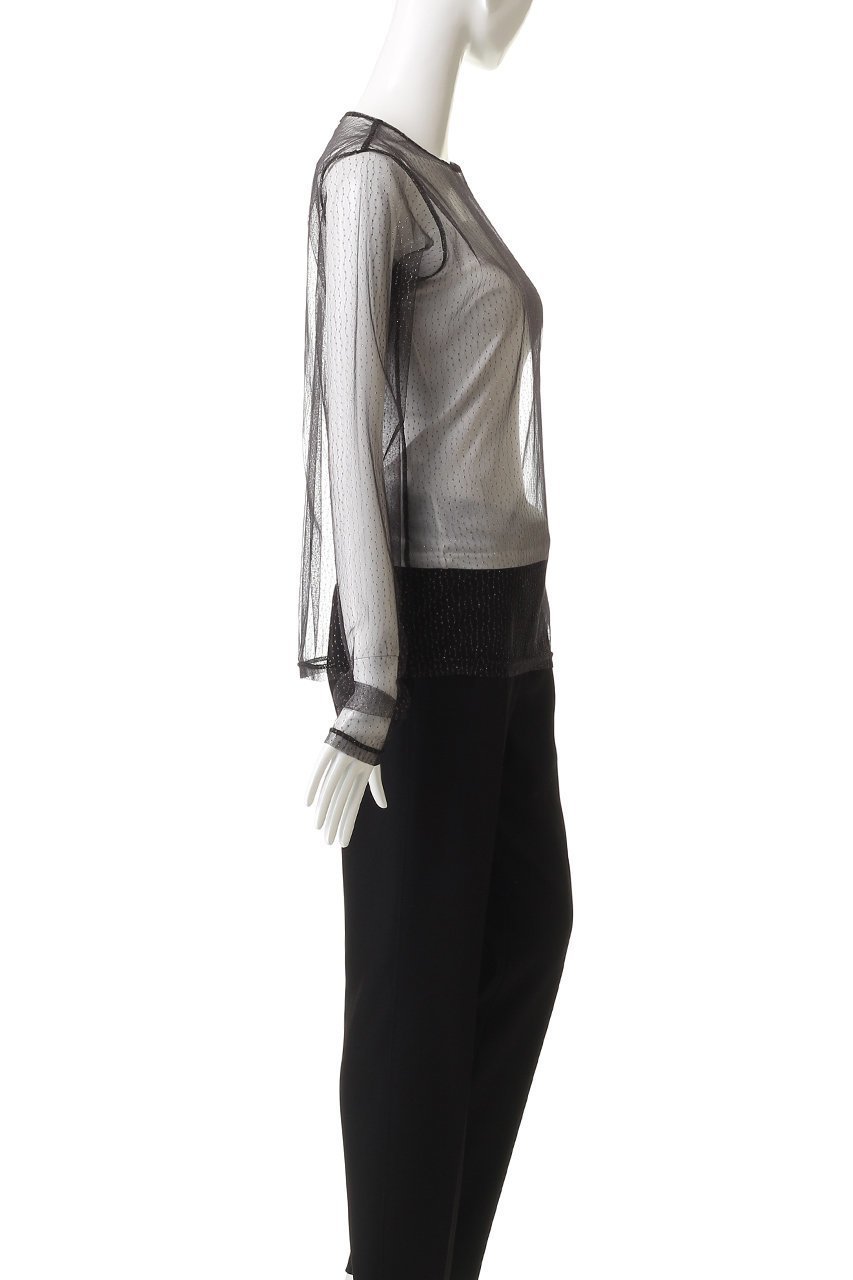 【フォーラム/FOURAM】のLAME TULLE STRIPE PULL OVER 人気、トレンドファッション・服の通販 founy(ファニー) 　ファッション　Fashion　レディースファッション　Fashion for Women　トップス・カットソー　Cut & Sew Tops　シャツ・ブラウス・オフィスカジュアル　Elegant Blouses & Button-Ups　なめらか　Smooth, Silky Texture　キャミソール　Camisole, Spaghetti Strap Top　ストライプ　Stripe, Striped Pattern　スリーブ　Sleeve, Long Sleeve / Short Sleeve　チュール　Tulip, Tulip Motif　ロング　Long, Long-Length　エレガント 上品　Elegant　A/W・秋冬　Autumn/Winter　other-3|ID: prp329100004895740 ipo3291000000036600543