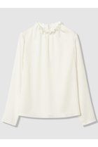 【アナイ/ANAYI】のハンマーサテンスタンド ブラウス 人気、トレンドファッション・服の通販 founy(ファニー) ファッション Fashion レディースファッション Fashion for Women トップス・カットソー Cut & Sew Tops シャツ・ブラウス・オフィスカジュアル Elegant Blouses & Button-Ups サテン Satin, Glossy Fabric シンプル Simple, Minimal スタンド Stand Collar, Upright Stand スリーブ Sleeve, Long Sleeve / Short Sleeve ロング Long, Long-Length エレガント 上品 Elegant thumbnail ホワイト|ID: prp329100004895744 ipo3291000000036600589