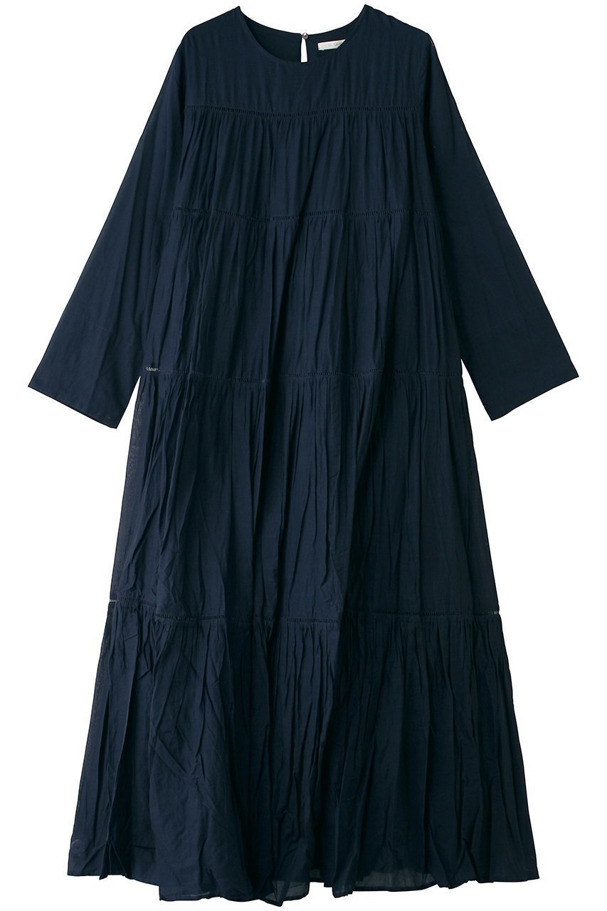 【ヌキテパ/NE QUITTEZ PAS】のCctton Voile ティアード マキシ ドレス インテリア・キッズ・メンズ・レディースファッション・服の通販 founy(ファニー) 　ファッション　Fashion　レディースファッション　Fashion for Women　ワンピース　Dresses　フォーマル・パーティードレス・結婚式用ドレス　Elegant & Casual Dresses　チュニック　Tunic Tops & Dresses　おすすめ　Recommended / Our Picks　サンダル　Sandals, Summer Shoes　スニーカー　Sneakers, Trainers　チュニック　Tunic, Long Top　ティアード　Tiered, Tiered Style　ドレス　Dress, One-Piece　フェミニン　Feminine, Girly　マキシ　Maxi, Full Length　ロング　Long, Long-Length　夏　Summer　新作・新入荷　New Arrivals / New In　ネイビー|ID: prp329100004895779 ipo3291000000036601067
