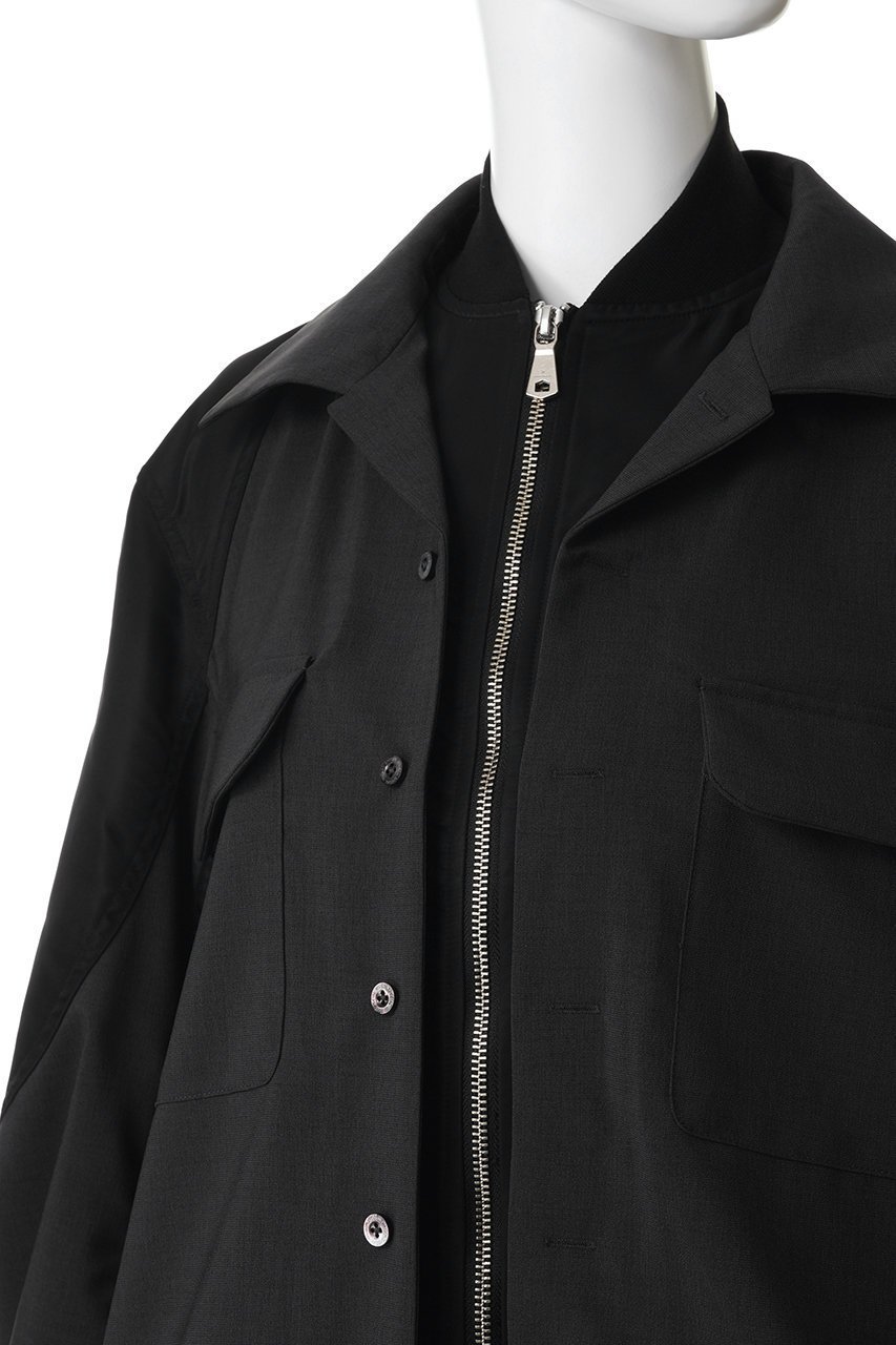 【メゾンスペシャル/MAISON SPECIAL】の【UNISEX】レイヤリングMA-1オープンカラーシャツ 大人の最旬トレンドファッション＆コーディネート founy(ファウニー) 　ファッション　Fashion　レディースファッション　Fashion for Women　アウター　Coat / Outerwear Collection　MA-1ジャケット　MA-1 Bomber Jackets / Flight Jackets　トップス・カットソー　Cut & Sew Tops　シャツ・ブラウス・オフィスカジュアル　Elegant Blouses & Button-Ups　ジュエリー　Jewelry　ファッションリング　Fashion Rings　イヤリング・フープ・ドロップタイプ　Hoop, Drop & Clip Earrings　ユニセックス　Unisex, Genderless　スポーツ　Sports, Activewear　スリーブ　Sleeve, Long Sleeve / Short Sleeve　ドッキング　Docking, Mixed Material　ロング　Long, Long-Length　再入荷　Restock / Back in Stock　切替　Switching, Contrast Panel　other-5|ID: prp329100004895780 ipo3291000000036931658