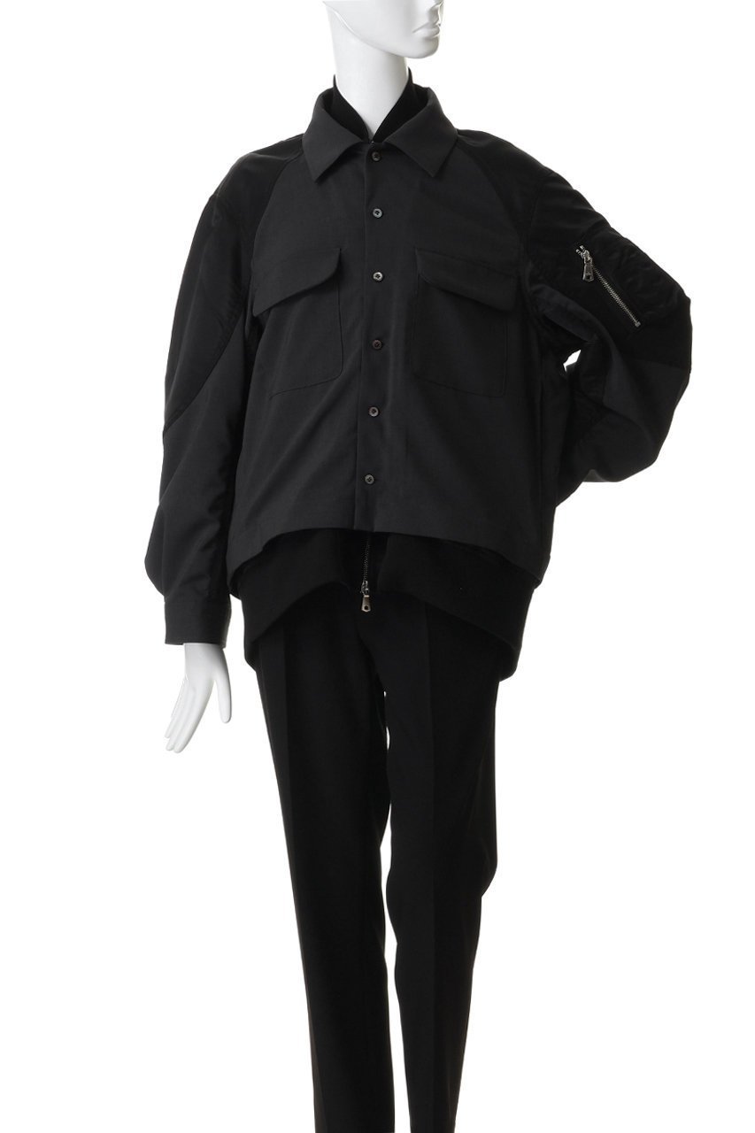 【メゾンスペシャル/MAISON SPECIAL】の【UNISEX】レイヤリングMA-1オープンカラーシャツ 大人の最旬トレンドファッション＆コーディネート founy(ファウニー) 　ファッション　Fashion　レディースファッション　Fashion for Women　アウター　Coat / Outerwear Collection　MA-1ジャケット　MA-1 Bomber Jackets / Flight Jackets　トップス・カットソー　Cut & Sew Tops　シャツ・ブラウス・オフィスカジュアル　Elegant Blouses & Button-Ups　ジュエリー　Jewelry　ファッションリング　Fashion Rings　イヤリング・フープ・ドロップタイプ　Hoop, Drop & Clip Earrings　ユニセックス　Unisex, Genderless　スポーツ　Sports, Activewear　スリーブ　Sleeve, Long Sleeve / Short Sleeve　ドッキング　Docking, Mixed Material　ロング　Long, Long-Length　再入荷　Restock / Back in Stock　切替　Switching, Contrast Panel　other-6|ID: prp329100004895780 ipo3291000000036931660