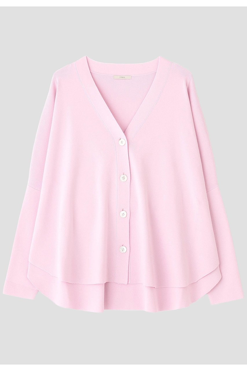 【ル フィル/LE PHIL】のオーバーサイズラウンドヘムカーデ インテリア・キッズ・メンズ・レディースファッション・服の通販 founy(ファニー) 　ファッション　Fashion　レディースファッション　Fashion for Women　トップス・カットソー　Cut & Sew Tops　ニット　Knit Tops & Sweaters　カーディガン・羽織り　Layered Style Cardigans　カーディガン　Cardigan, Knitwear　サークル　Circle, Round Design　シンプル　Simple, Minimal　スタンダード　Standard, Basic　フォルム　Silhouette, Form　ポンチョ　Poncho, Cape Style　ピンク|ID: prp329100004895799 ipo3291000000036601409