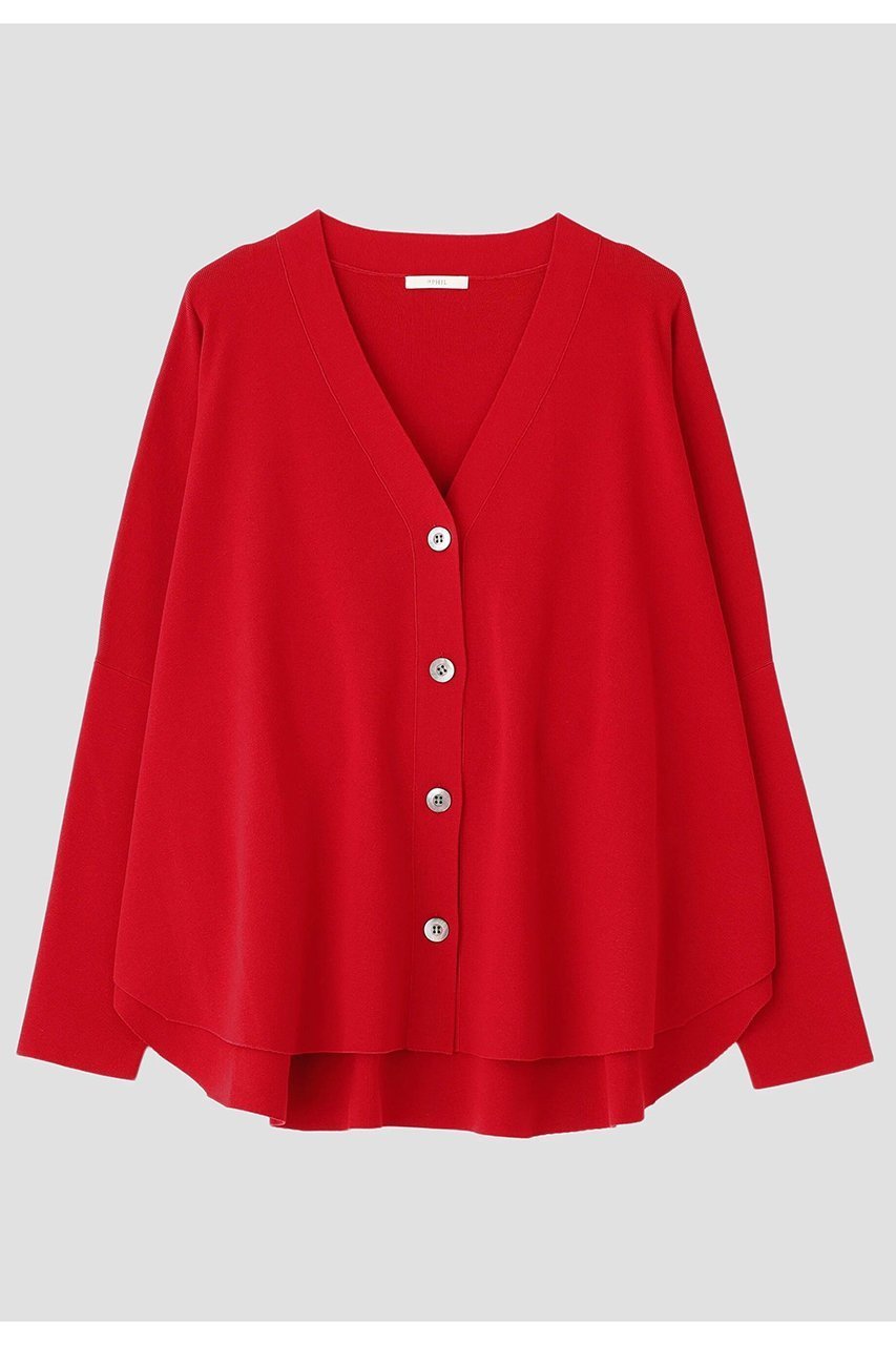 【ル フィル/LE PHIL】のオーバーサイズラウンドヘムカーデ インテリア・キッズ・メンズ・レディースファッション・服の通販 founy(ファニー) 　ファッション　Fashion　レディースファッション　Fashion for Women　トップス・カットソー　Cut & Sew Tops　ニット　Knit Tops & Sweaters　カーディガン・羽織り　Layered Style Cardigans　カーディガン　Cardigan, Knitwear　サークル　Circle, Round Design　シンプル　Simple, Minimal　スタンダード　Standard, Basic　フォルム　Silhouette, Form　ポンチョ　Poncho, Cape Style　レッド|ID: prp329100004895799 ipo3291000000036601410