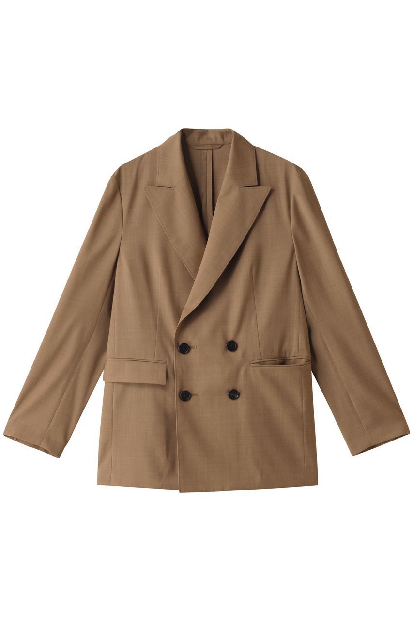 【オブリオ/AUBRIOT】のラグジュアリーウーステッド ライトジャケット インテリア・キッズ・メンズ・レディースファッション・服の通販 founy(ファニー) 　ファッション　Fashion　レディースファッション　Fashion for Women　アウター　Coat / Outerwear Collection　レディースジャケット・軽アウター　Jackets　なめらか　Smooth, Silky Texture　イタリア　Italy　ジャケット　Jacket, Outerwear　スーツ　Suit, Formalwear　ダブル　Double, Double-Breasted　バランス　Balance, Style Balance　フィット　Fit, Slim Fit　リラックス　Relax, Relaxed Fit　キャメルブラウン|ID: prp329100004895964 ipo3291000000036604633