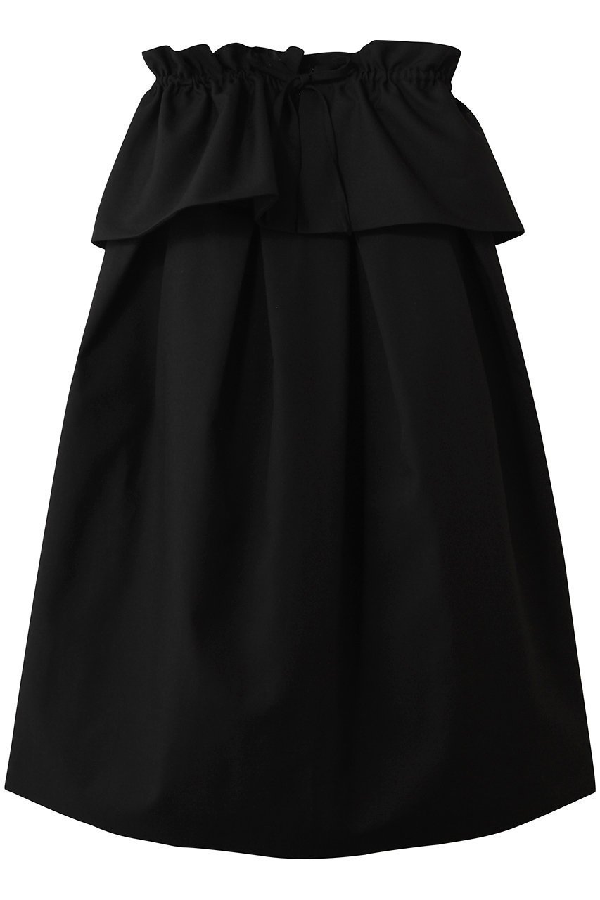 【マノフ/MANOF】のRUFFLE BELT FLARE SKIRTボトムス インテリア・キッズ・メンズ・レディースファッション・服の通販 founy(ファウニー) 　ファッション　Fashion　レディースファッション　Fashion for Women　スカート　Skirts　パンツ　Pants & Trousers　パーティ　Party, Party Style　フレア　Flare, Flared　ラッフル　Ruffle, Frill　BLACK|ID: prp329100004896012 ipo3291000000036930284