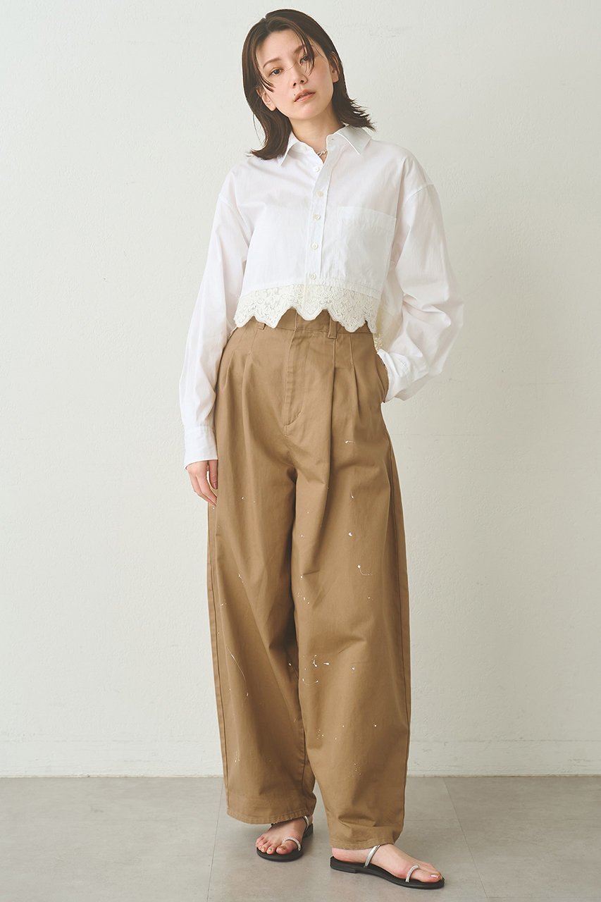 【ウィムガゼット/Whim Gazette】のペイントタックチノパンツ 人気、トレンドファッション・服の通販 founy(ファニー) ファッション Fashion レディースファッション Fashion for Women パンツ Pants & Trousers おすすめ Recommended / Our Picks シンプル Simple, Minimal バランス Balance, Style Balance フランス France, French フロント Front, Front Design ルーズ Loose, Oversized ワイド Wide, Wide Fit 再入荷 Restock / Back in Stock other-2|ID: prp329100004896015 ipo3291000000036605685