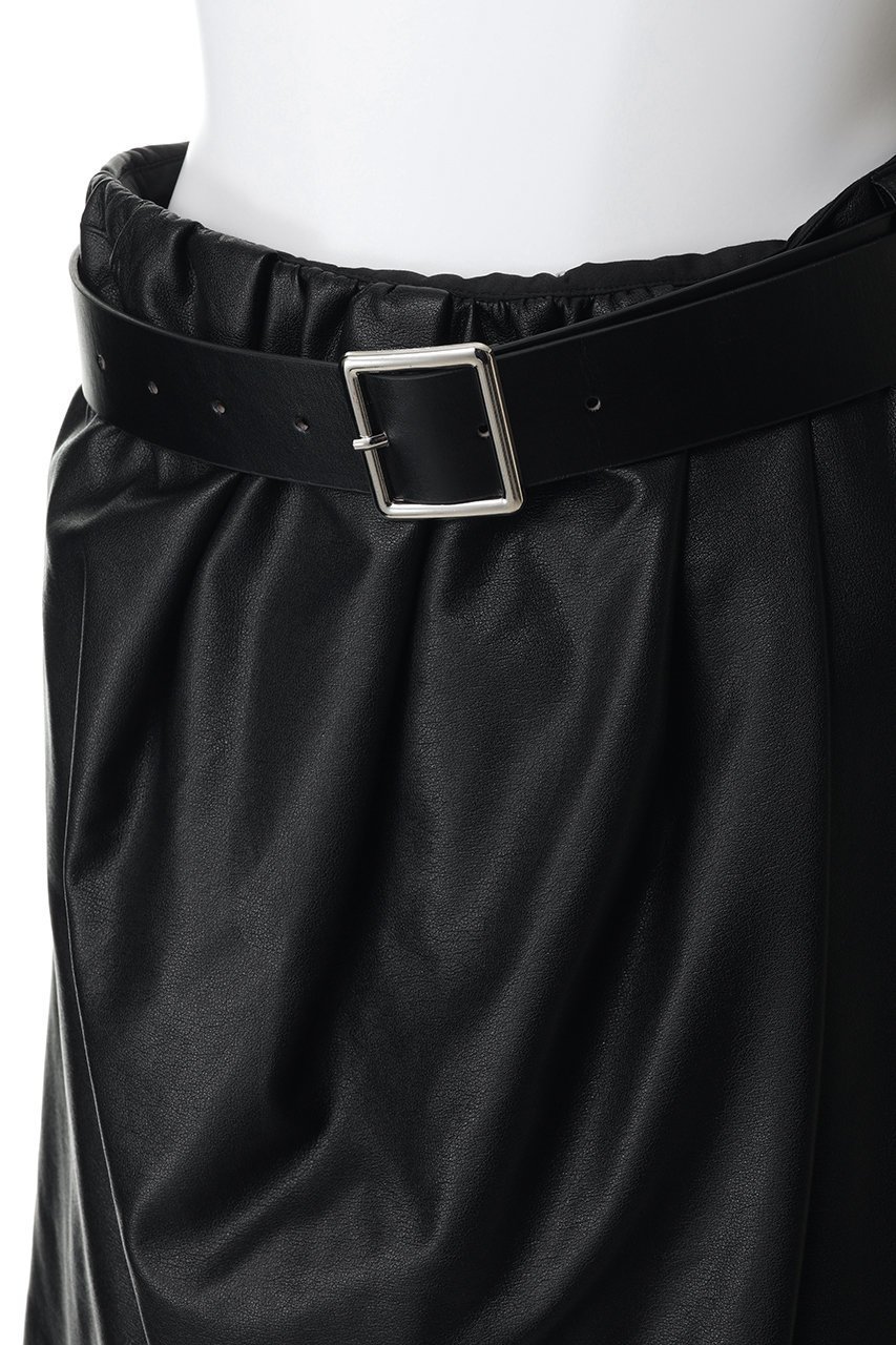 【メゾンスペシャル/MAISON SPECIAL】のDrape V-Neck Vegan Leather Culotte Skirt/ドレープフェイクレザーキュロットスカート 人気、トレンドファッション・服の通販 founy(ファニー) 　ファッション　Fashion　レディースファッション　Fashion for Women　スカート　Skirts　キュロットスカート　Culottes & Wide-Leg Shorts　ロングスカート　Long Skirts / Maxi & Midi Skirts　おすすめ　Recommended / Our Picks　ドレープ　Drape, Draping Fabric　フェイクレザー　Faux Leather, PU Leather　フェミニン　Feminine, Girly　ロング　Long, Long-Length　other-5|ID: prp329100004896027 ipo3291000000036605884