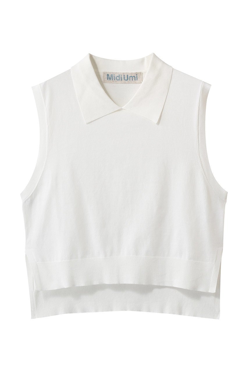 【ミディウミ/MidiUmi】のcollared knit vest ベスト インテリア・キッズ・メンズ・レディースファッション・服の通販 founy(ファウニー) 　ファッション　Fashion　レディースファッション　Fashion for Women　アウター　Coat / Outerwear Collection　レディースジャケット・軽アウター　Jackets　クラシカル　Classical, Vintage-Inspired　コンパクト　Compact, Small Size　シンプル　Simple, Minimal　ジャケット　Jacket, Outerwear　スラックス　Slacks, Dress Pants　デニム　Denim, Jeans Material　ベスト　Vest, Waistcoat　off white|ID: prp329100004896059 ipo3291000000036606260