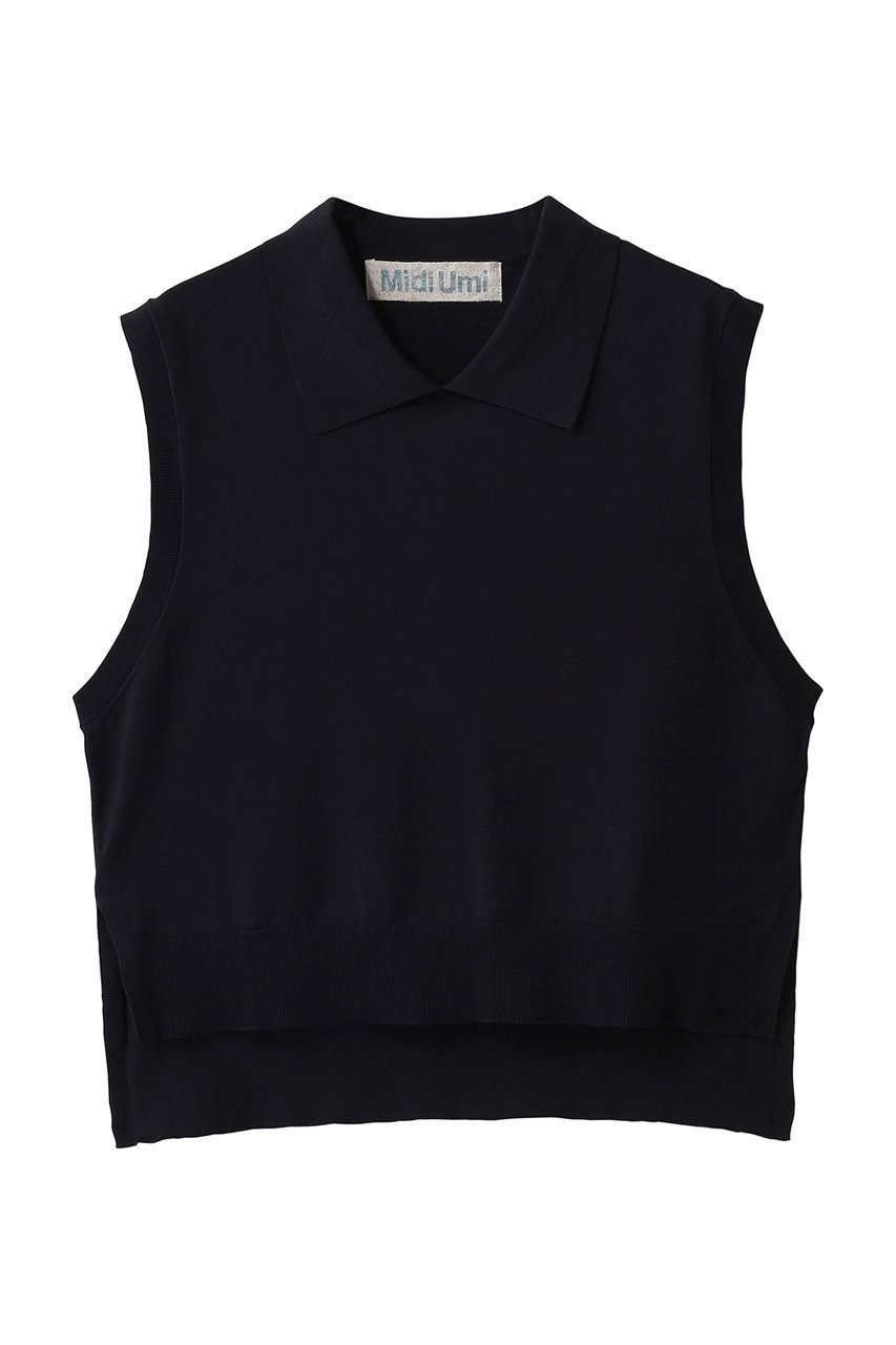 【ミディウミ/MidiUmi】のcollared knit vest ベスト インテリア・キッズ・メンズ・レディースファッション・服の通販 founy(ファウニー) 　ファッション　Fashion　レディースファッション　Fashion for Women　アウター　Coat / Outerwear Collection　レディースジャケット・軽アウター　Jackets　クラシカル　Classical, Vintage-Inspired　コンパクト　Compact, Small Size　シンプル　Simple, Minimal　ジャケット　Jacket, Outerwear　スラックス　Slacks, Dress Pants　デニム　Denim, Jeans Material　ベスト　Vest, Waistcoat　navy|ID: prp329100004896059 ipo3291000000036606262