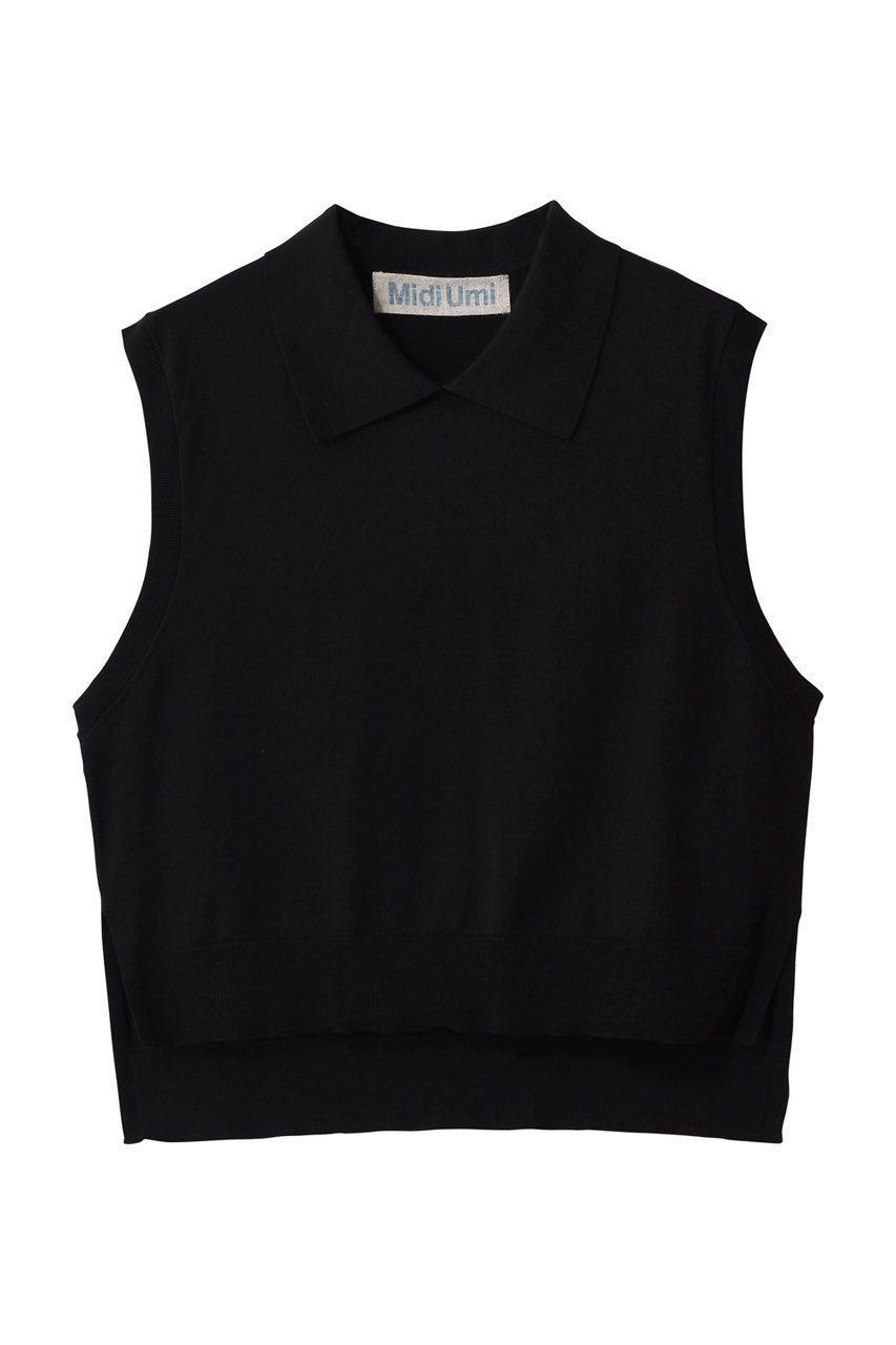 【ミディウミ/MidiUmi】のcollared knit vest ベスト インテリア・キッズ・メンズ・レディースファッション・服の通販 founy(ファウニー) 　ファッション　Fashion　レディースファッション　Fashion for Women　アウター　Coat / Outerwear Collection　レディースジャケット・軽アウター　Jackets　クラシカル　Classical, Vintage-Inspired　コンパクト　Compact, Small Size　シンプル　Simple, Minimal　ジャケット　Jacket, Outerwear　スラックス　Slacks, Dress Pants　デニム　Denim, Jeans Material　ベスト　Vest, Waistcoat　black|ID: prp329100004896059 ipo3291000000036606265